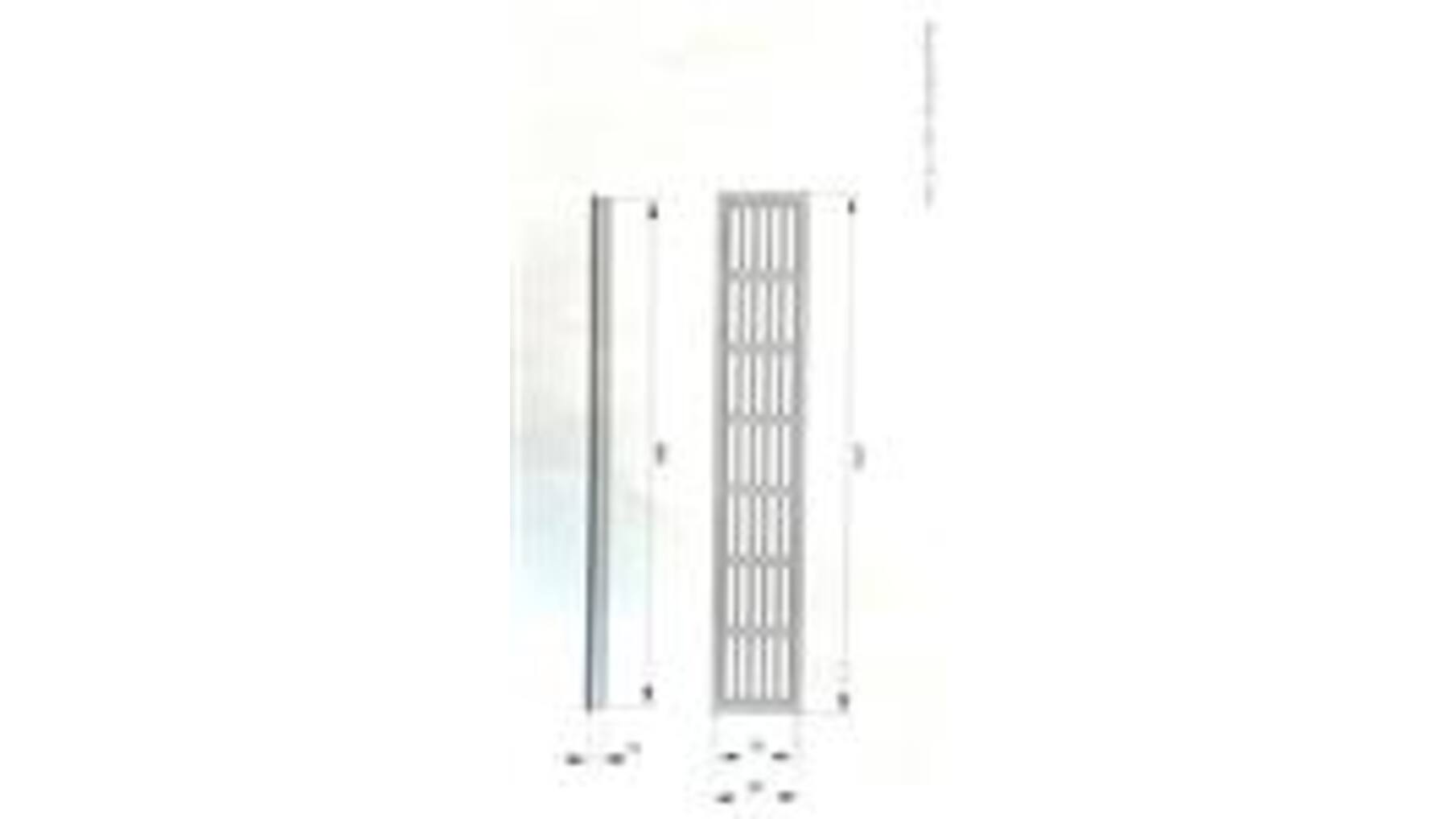Luchtrooster wit kunststof 474 x 80mm, inlaat 464x70x13mm
