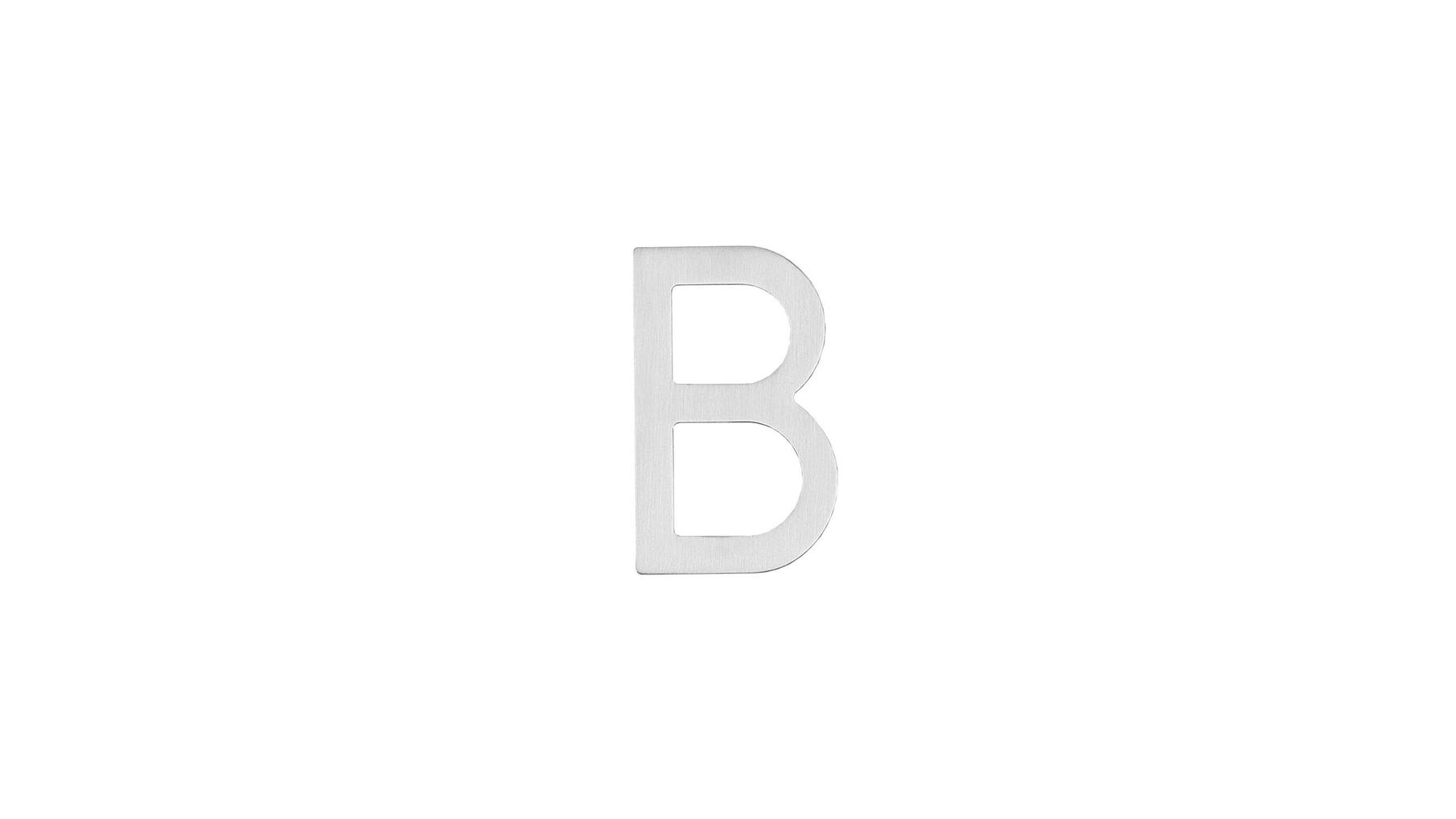 Huisletter B 100mm RVS geborsteld