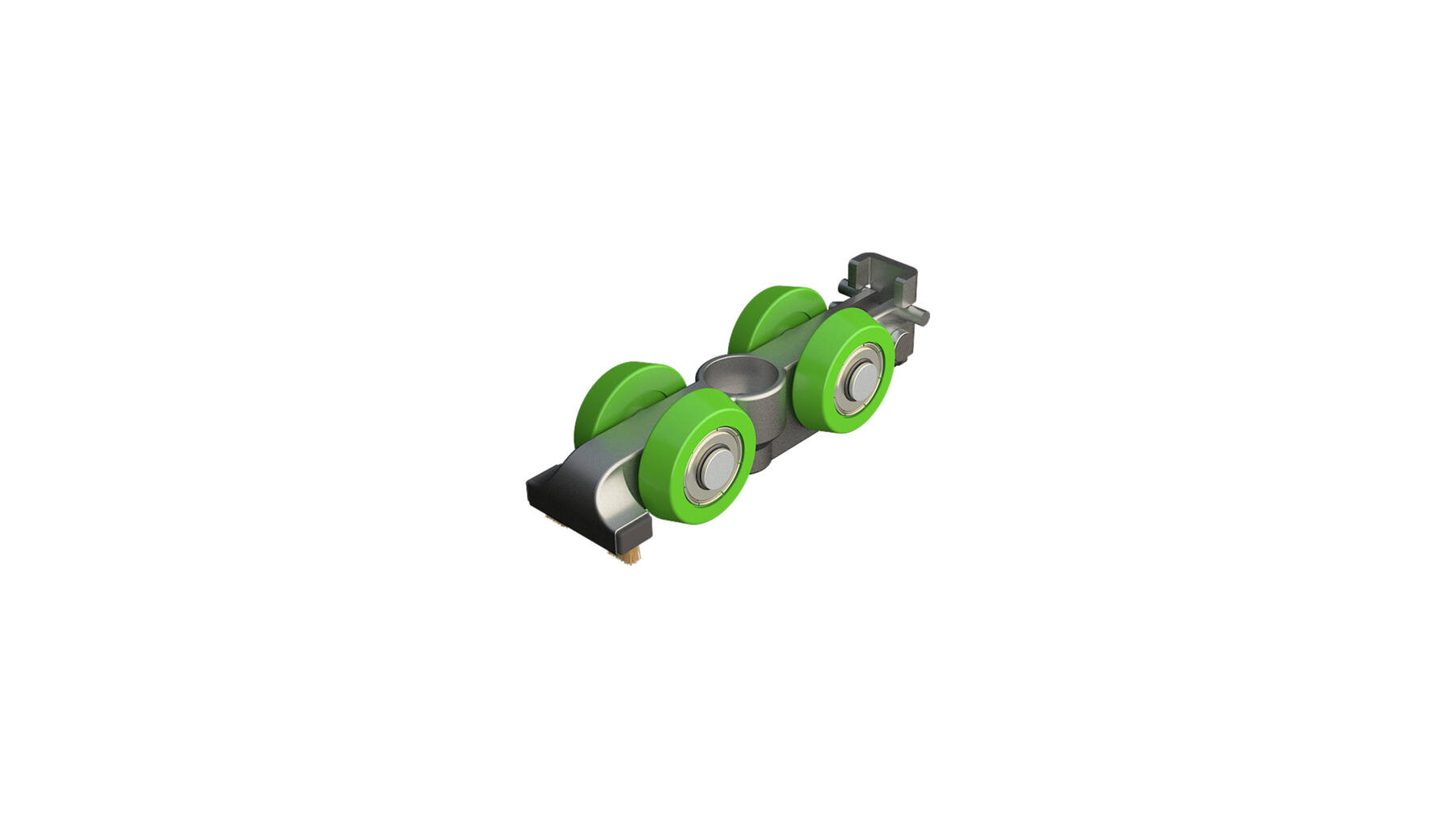 Spaceship push to open met roller met contactplaatje, 1 set