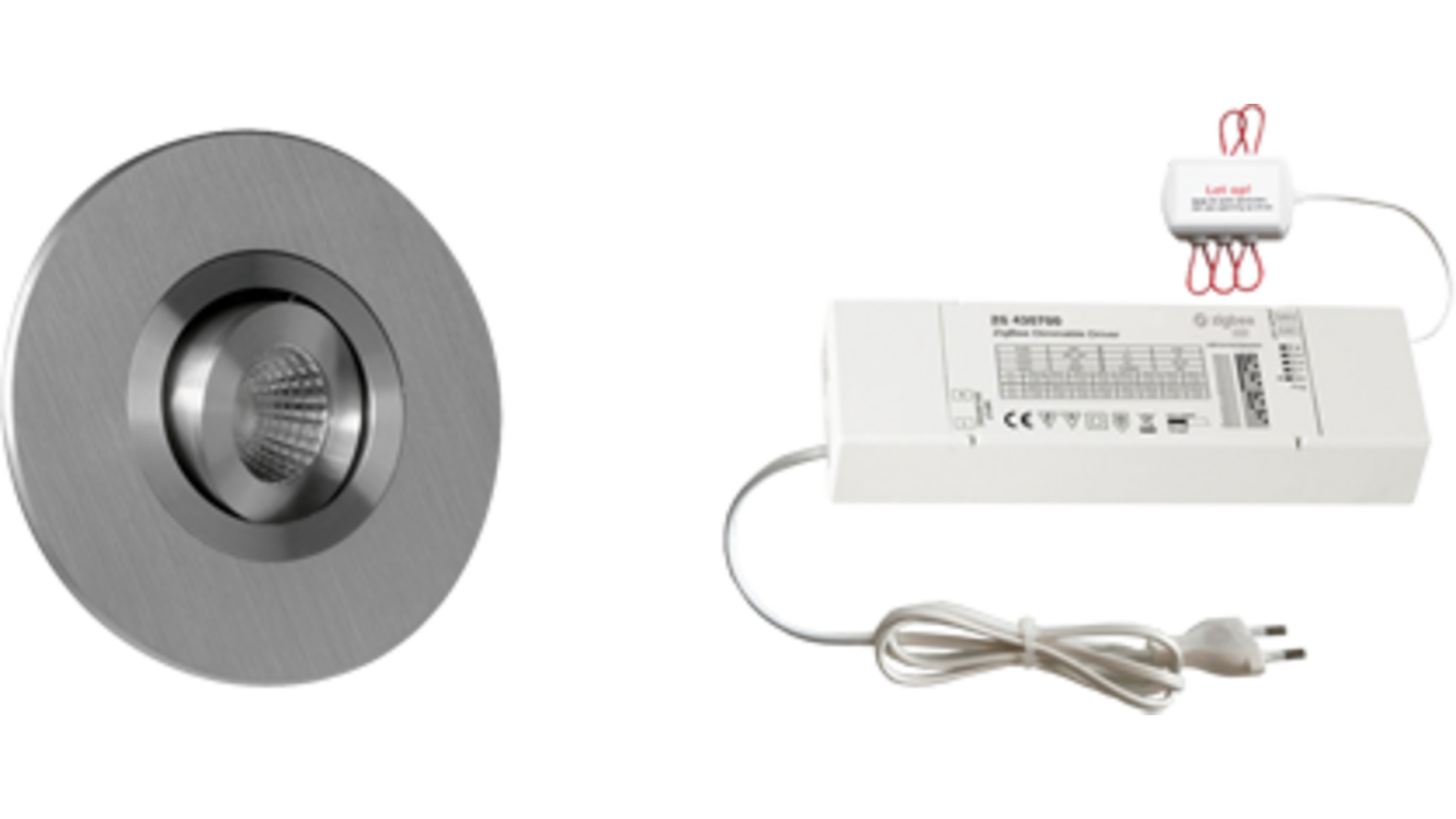 5x Monza rond Alu + 5x verlengsnoer + ZigBee Driver 30W