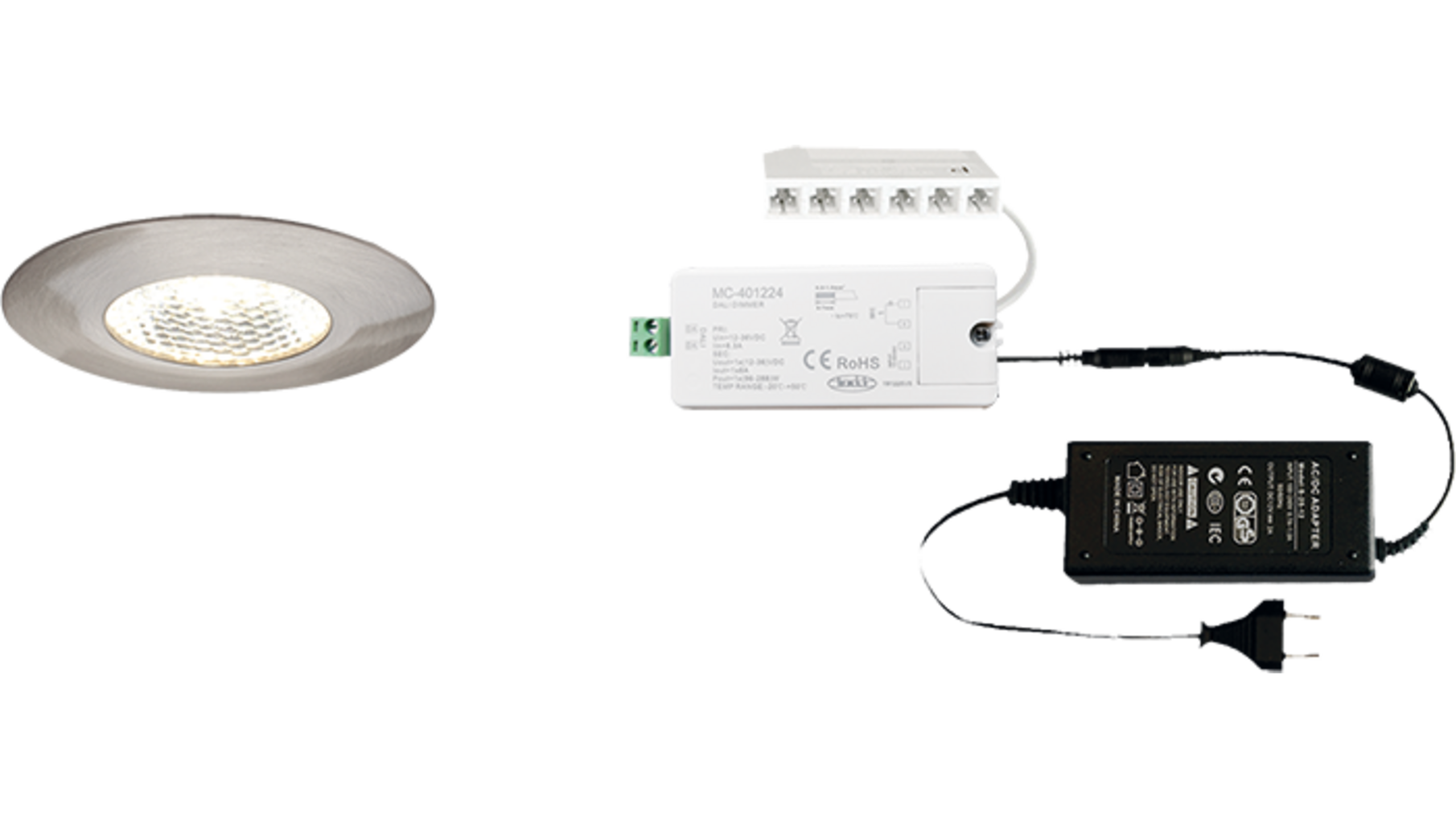 5x Pixel 24V RVS Look + ZigBee ontvanger + Driver 24W