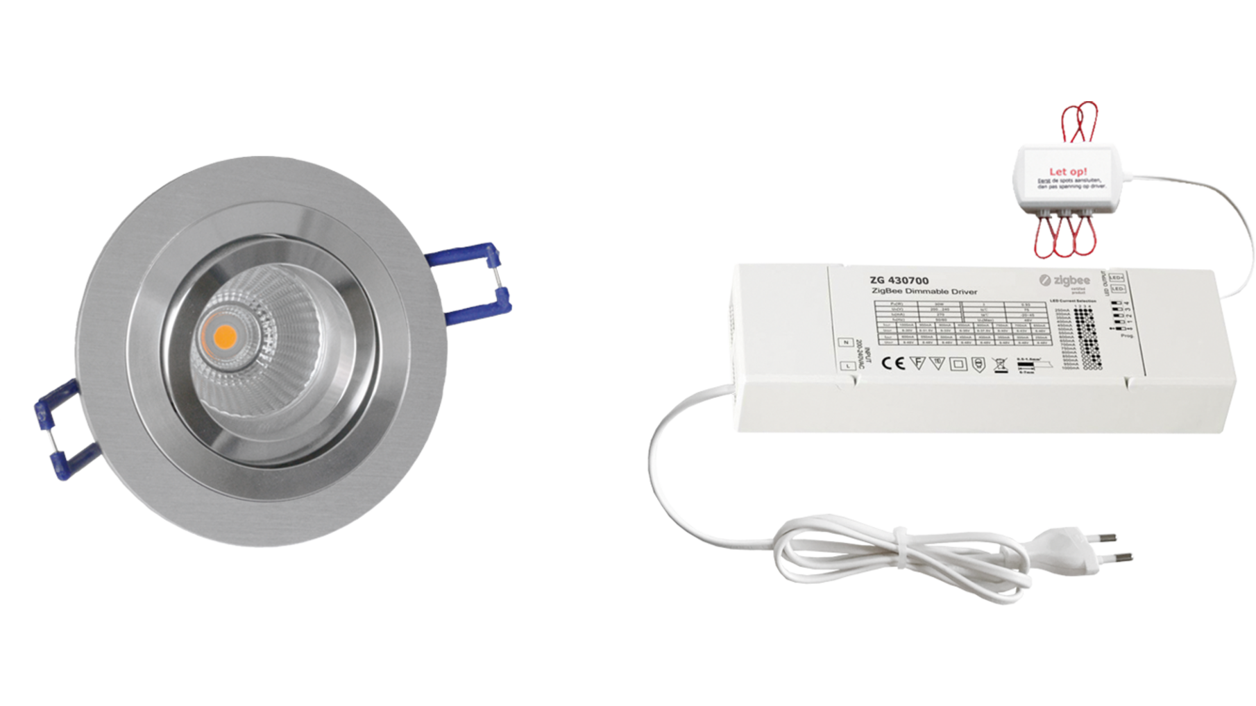 3x Smooth rond Alu+DTW 3000K-2200K+3x verl+ZigBee
