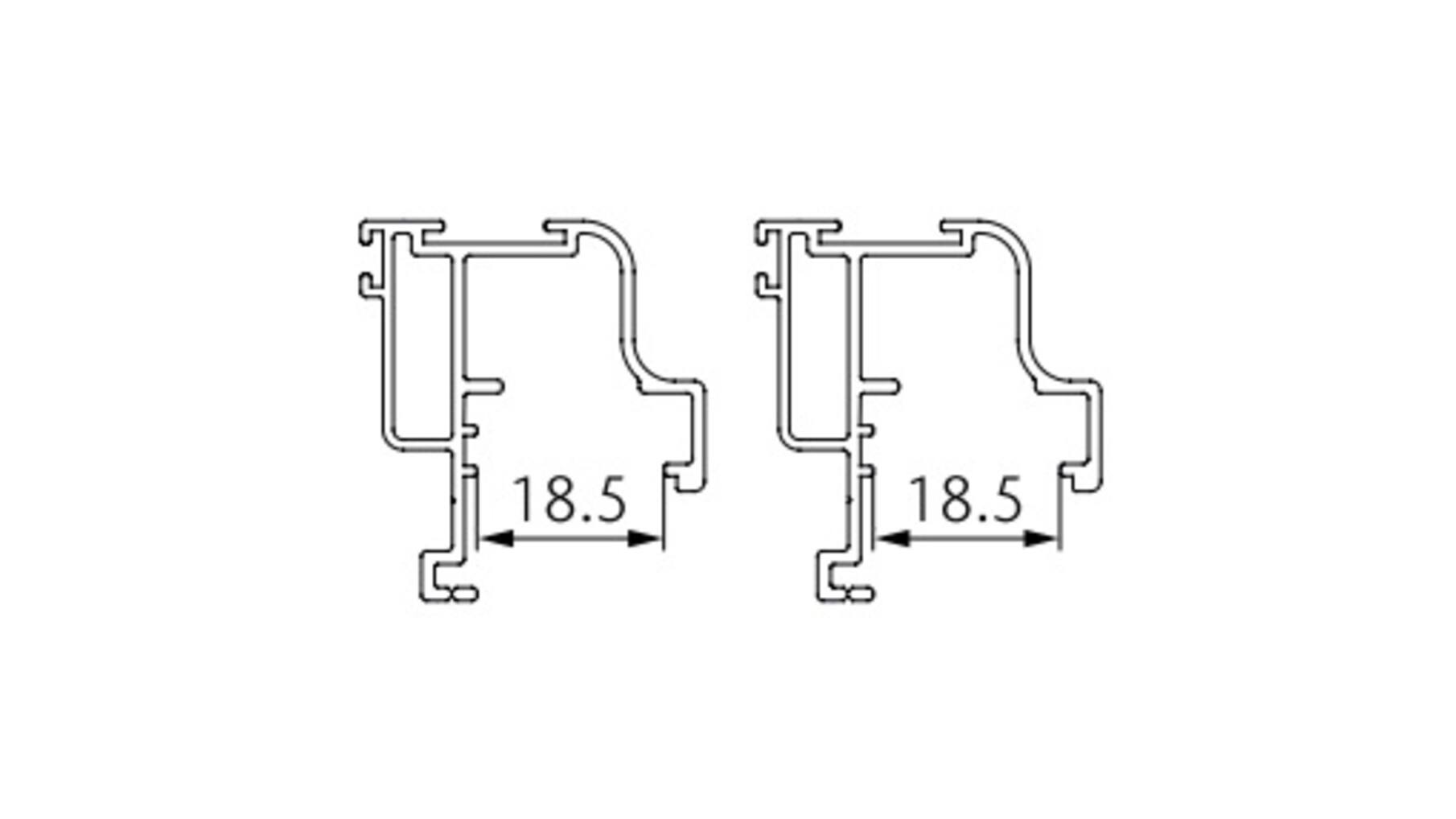 Cruiser 3 W set van 2 st. greeplijst alum. zilver, 2800mm
