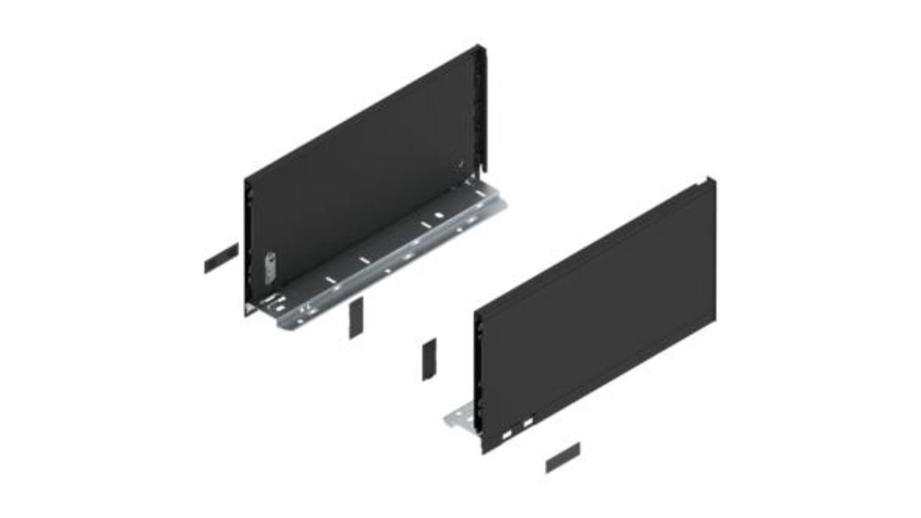 Legrabox ladezijde C 350mm, carbon zwart, hoogte 177mm