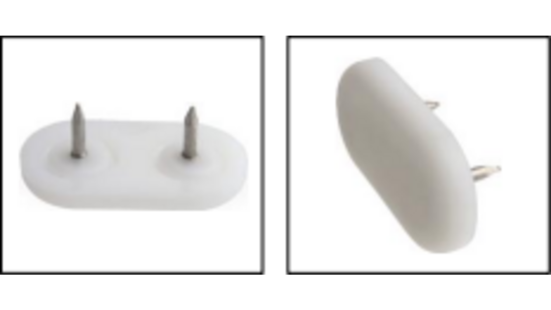 Glijnagel kunststof zwart 44x16mm met 2 stiften