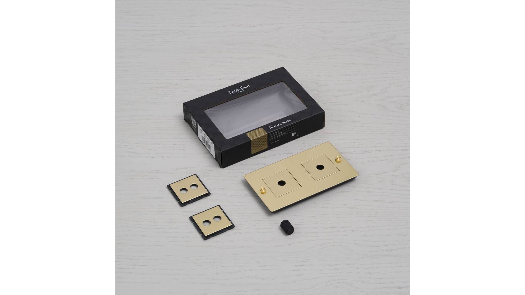2G Wall Plate/Horizontal/Black