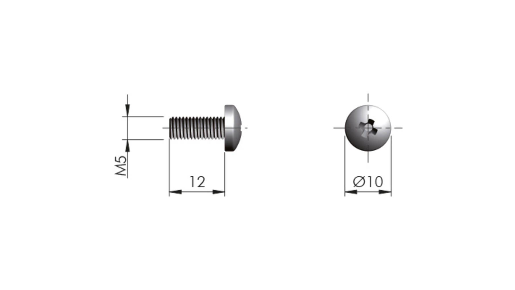 Schroef M5x12mm voor Triade bracket