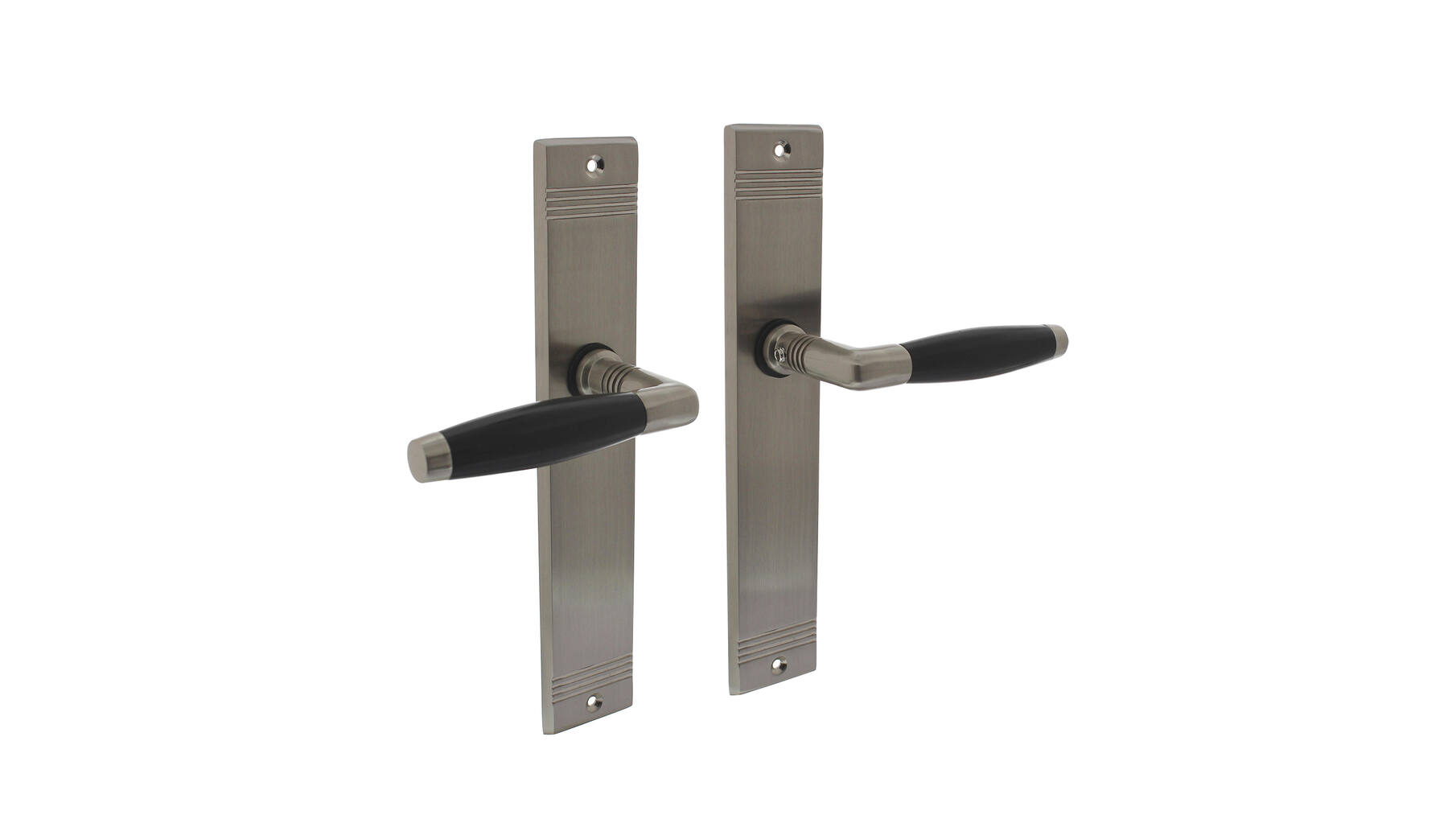 Deurkruk Ton Basic met schild blind nikkel mat