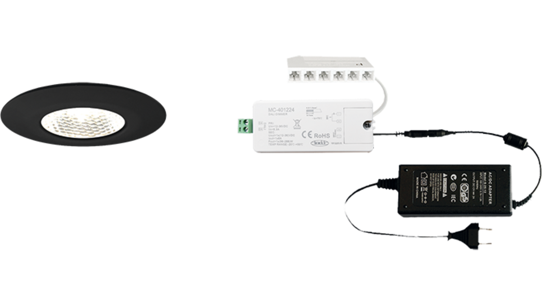 6x Pixel 24V mat zwart + ZigBee ontvanger + Driver 24W