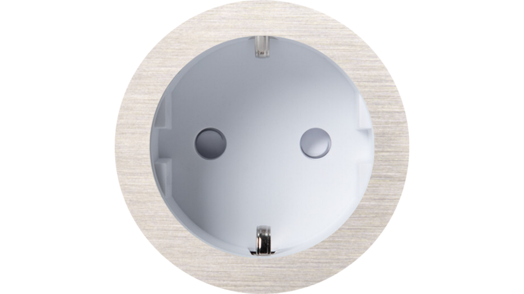 Rond 2.0 Socket F - s. trim - brushed nickel - white cup