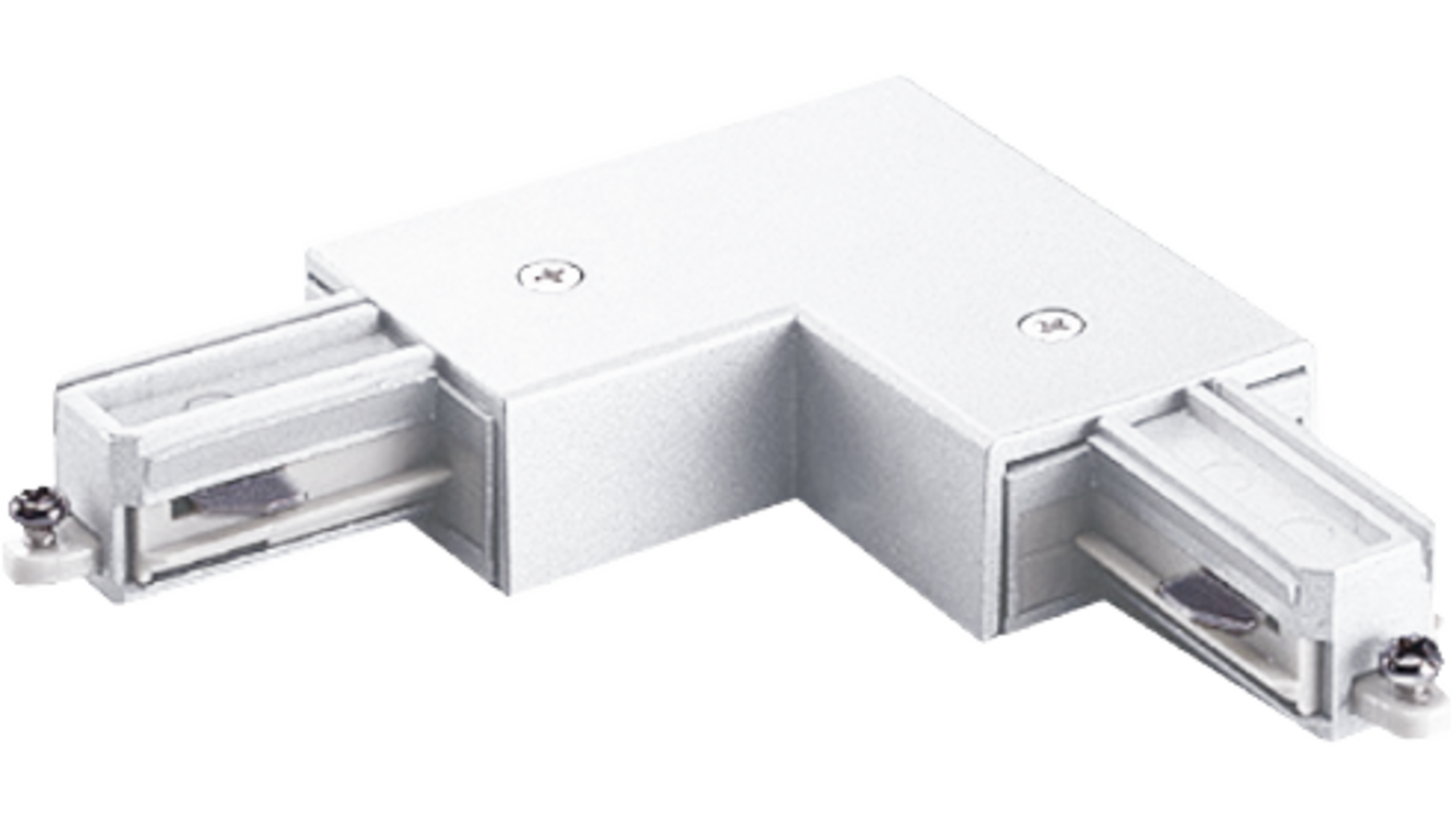 Bocht 90° 1-fase rail wit, buiten