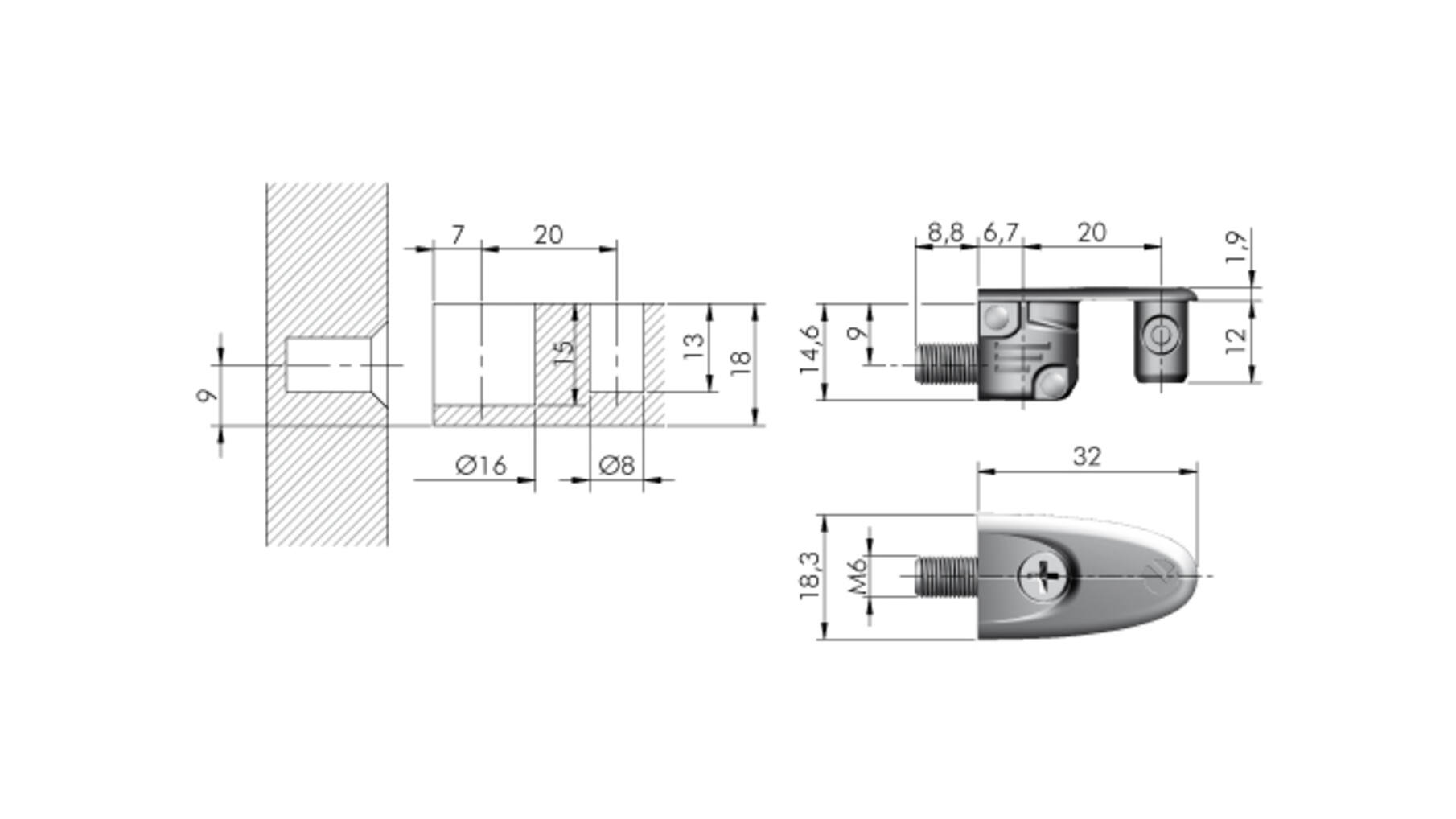 Verbindingsbeslag ELEFANT vernikkeld voor 18mm hout