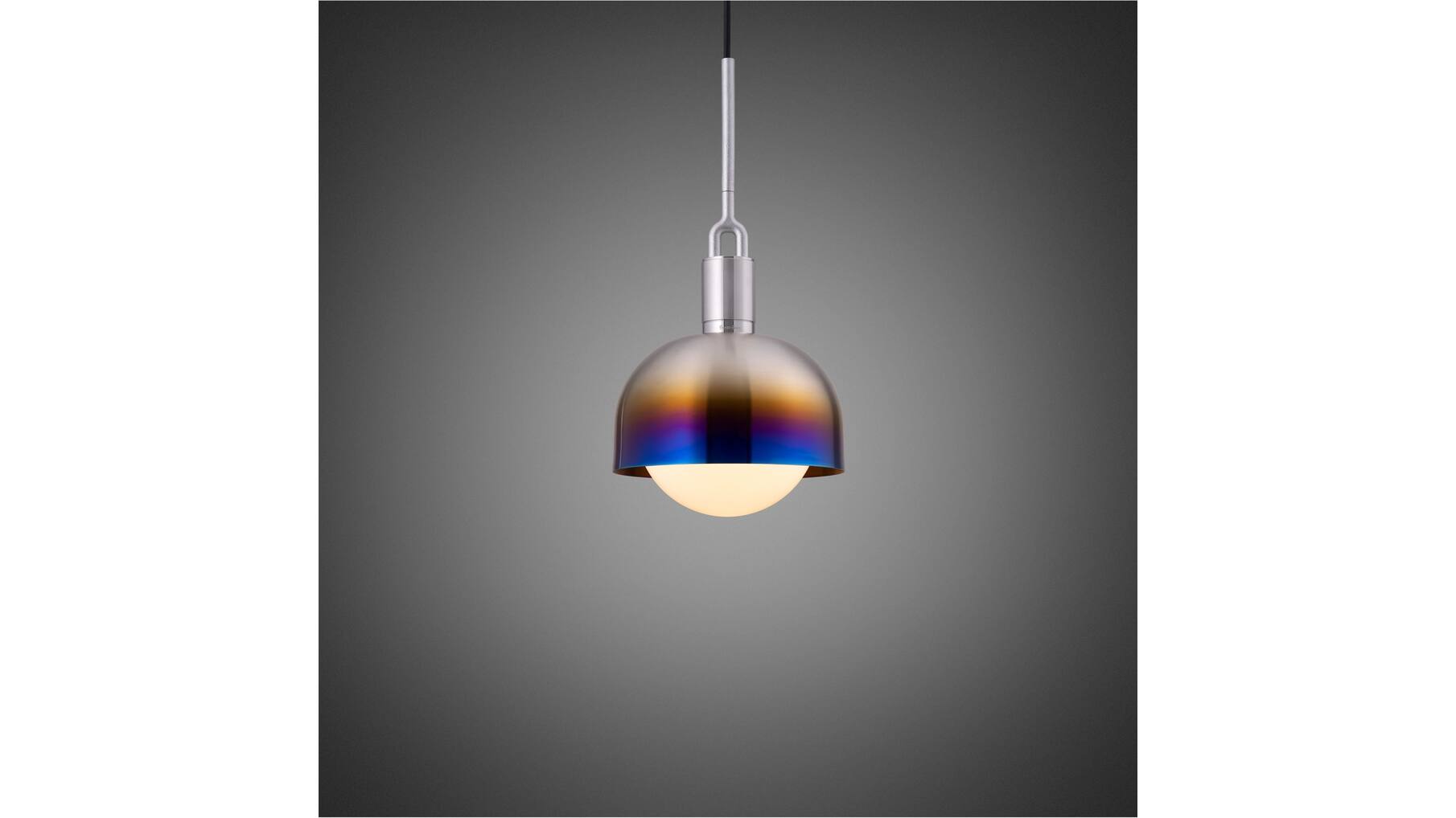 Forked Pendant/Steel/Medium Burnt Steel Shade/Medium O