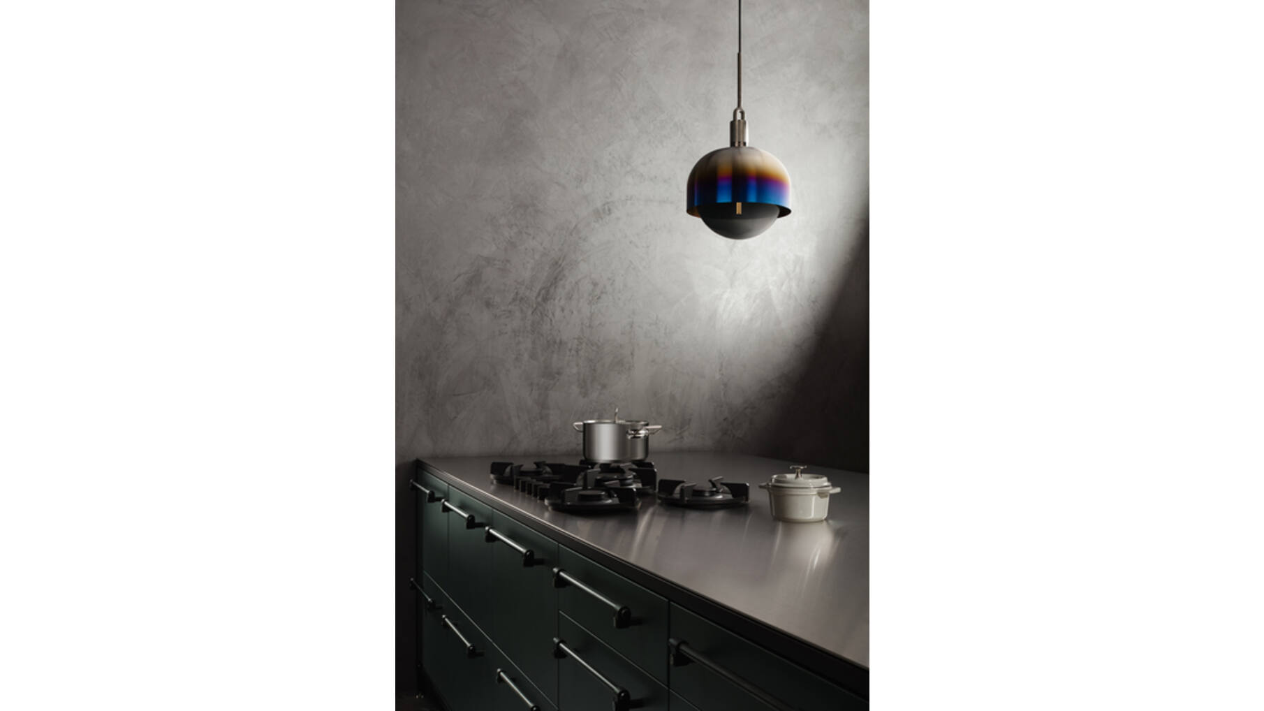 Forked Pendant/Steel/Medium Burnt Steel Shade/Medium O