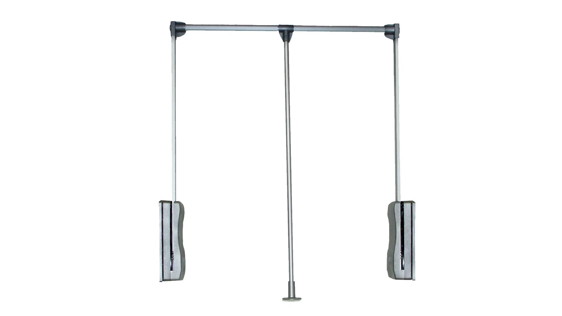Garderobelift zilver, draagkracht 18-20kg. kastbreedte 55-70