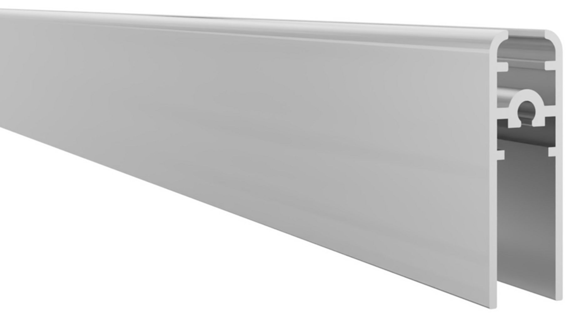 Miniroller slofrail voor glas 5mm, lengte 2500mm