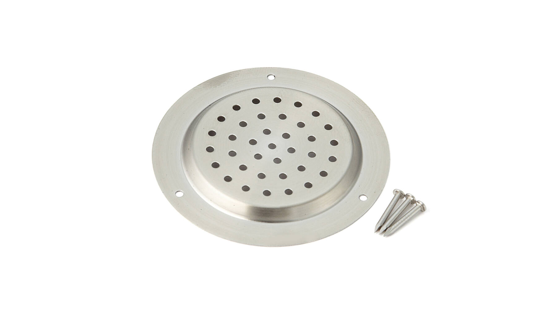Luchtrooster rond 70mm buitenmaat, RVS, boormaat 55mm