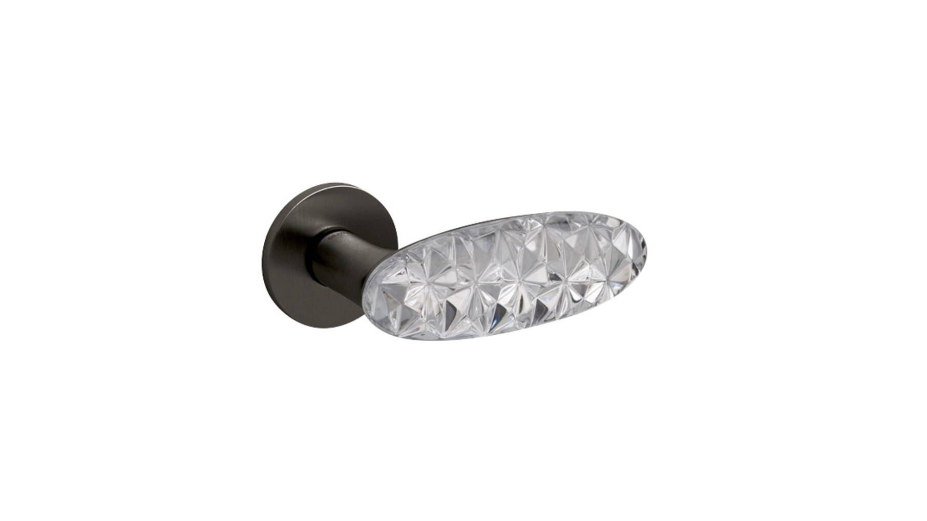 Olivari deurkruk Crystal Diamond op rozet antraciet