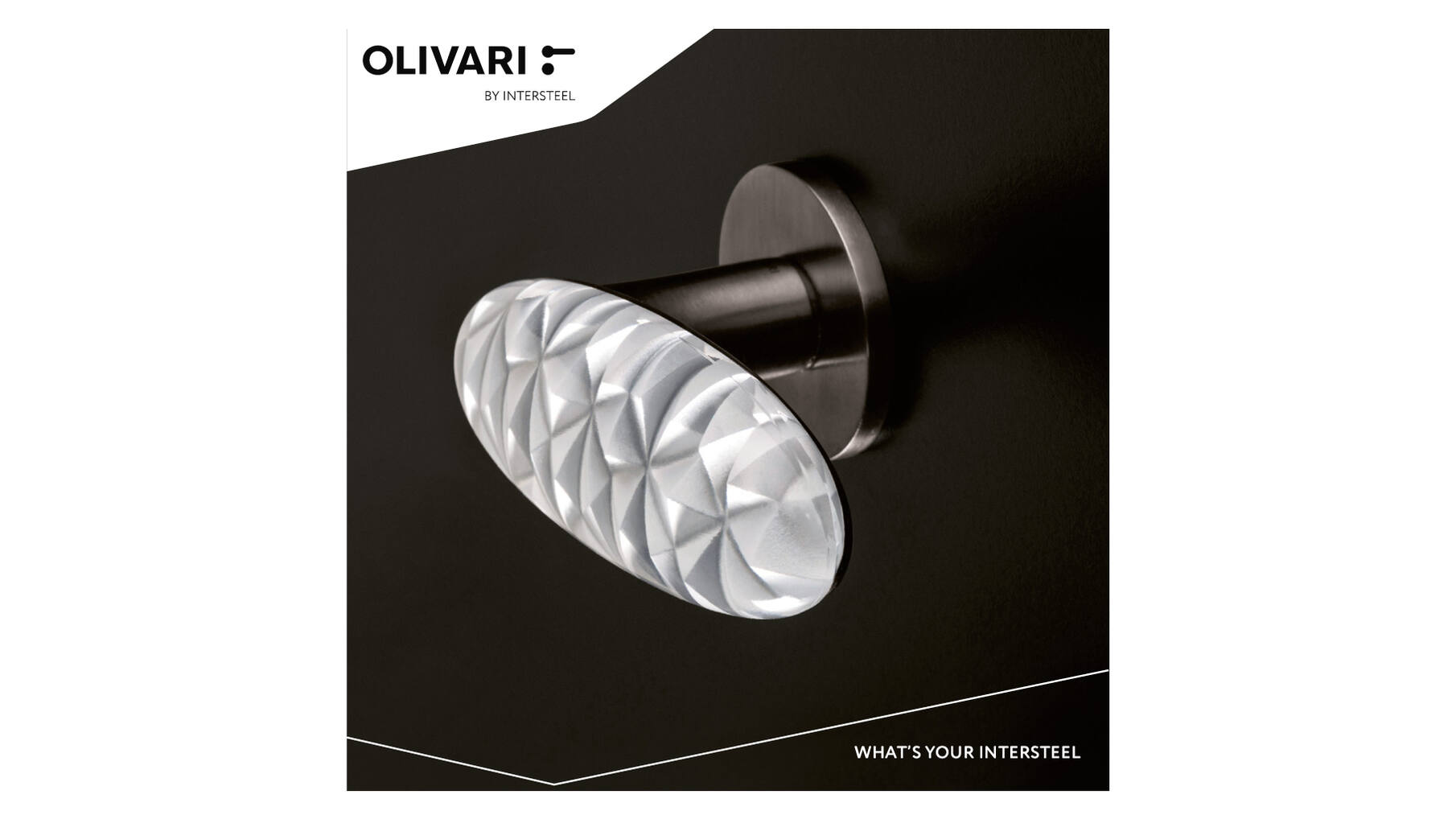 Olivari deurkruk Crystal Diamond op rozet antraciet