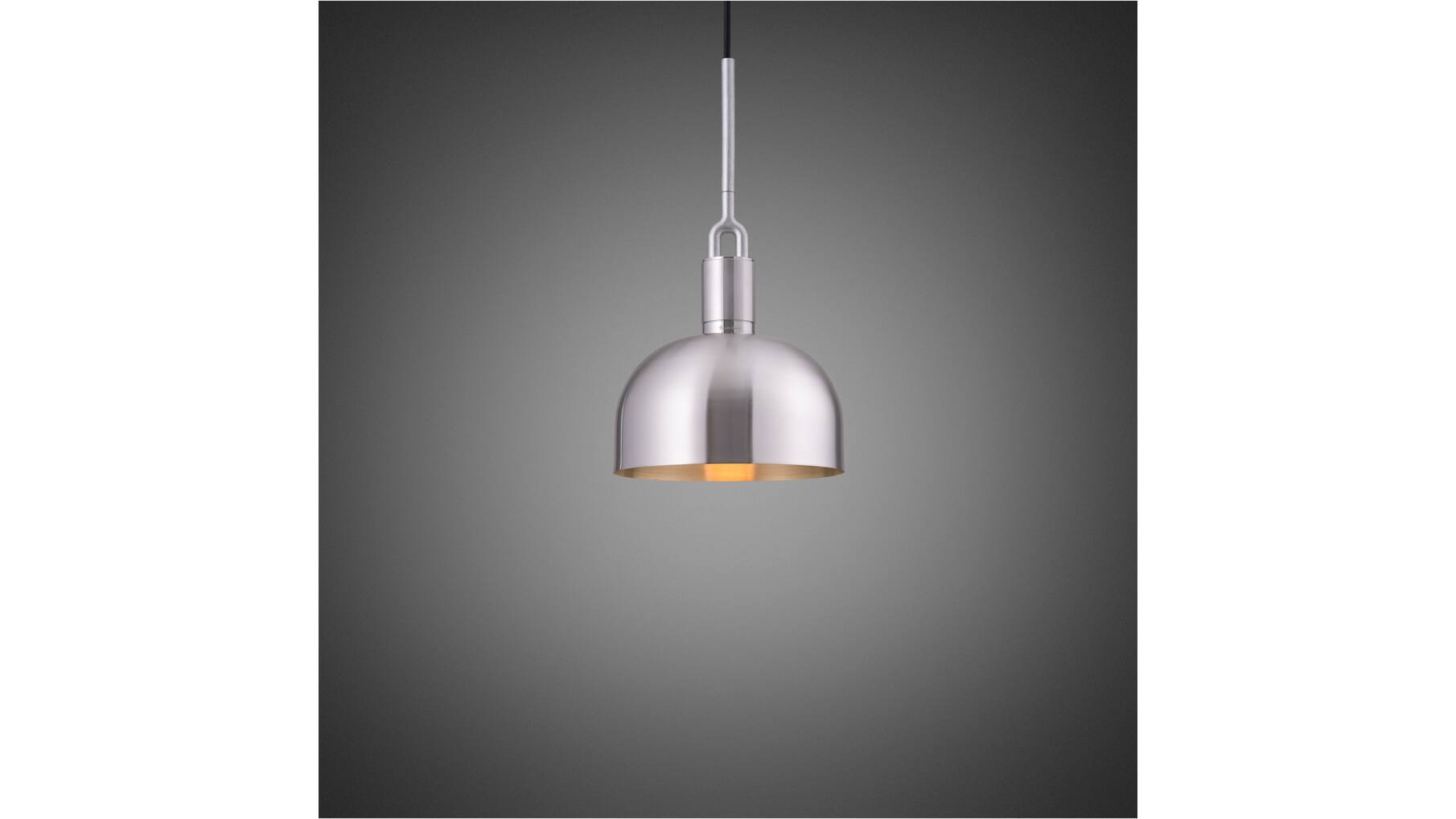 Forked Pendant/Steel/Medium Steel Shade