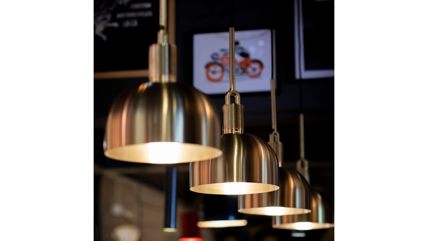 Forked Pendant/Steel/Medium Steel Shade