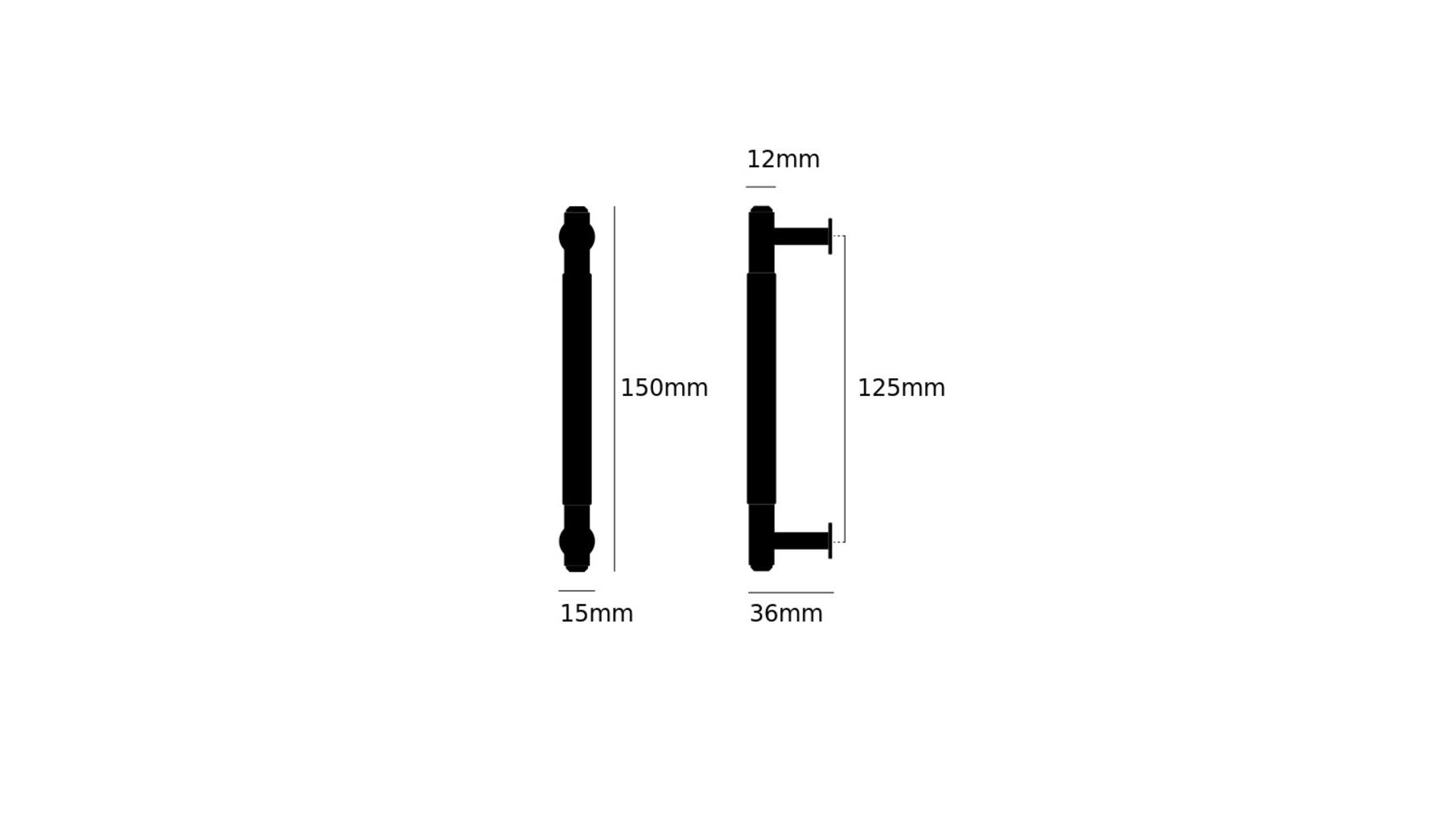 Pull Bar/Linear/Small 150Mm/Brass