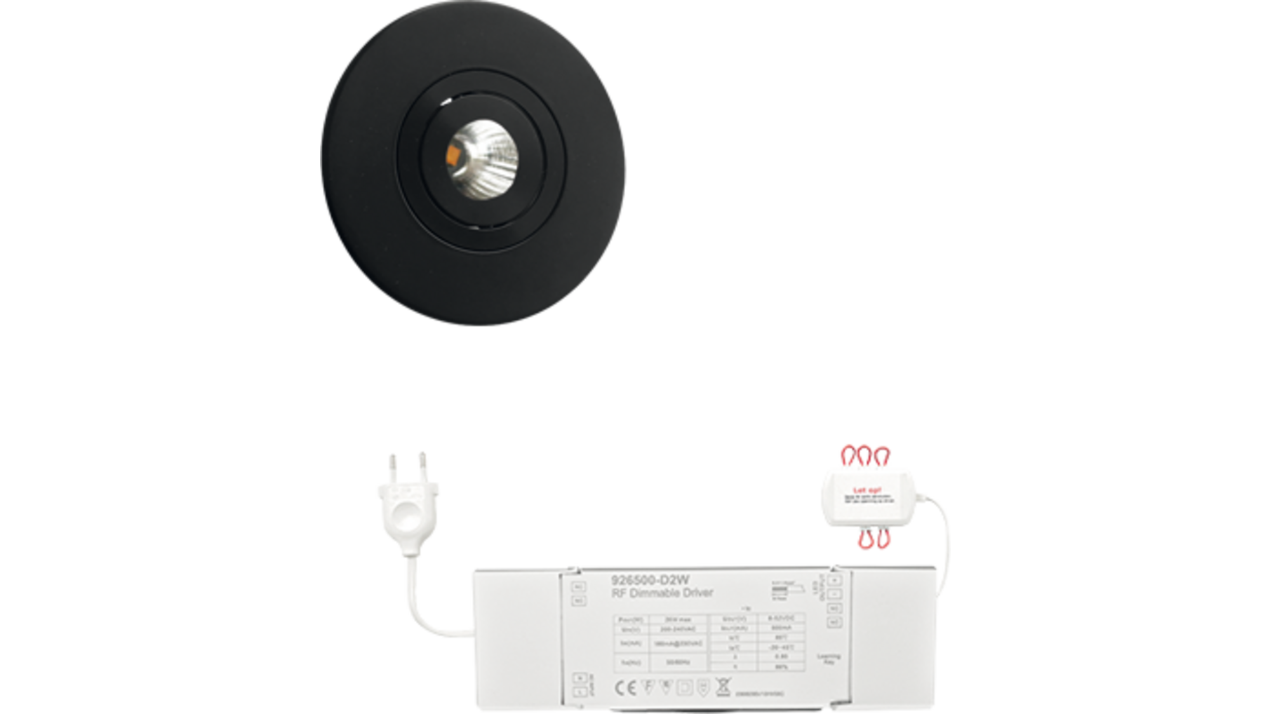 6x Monza rond zwart DTW 3000K-2200K+6x verl + MC easy basis