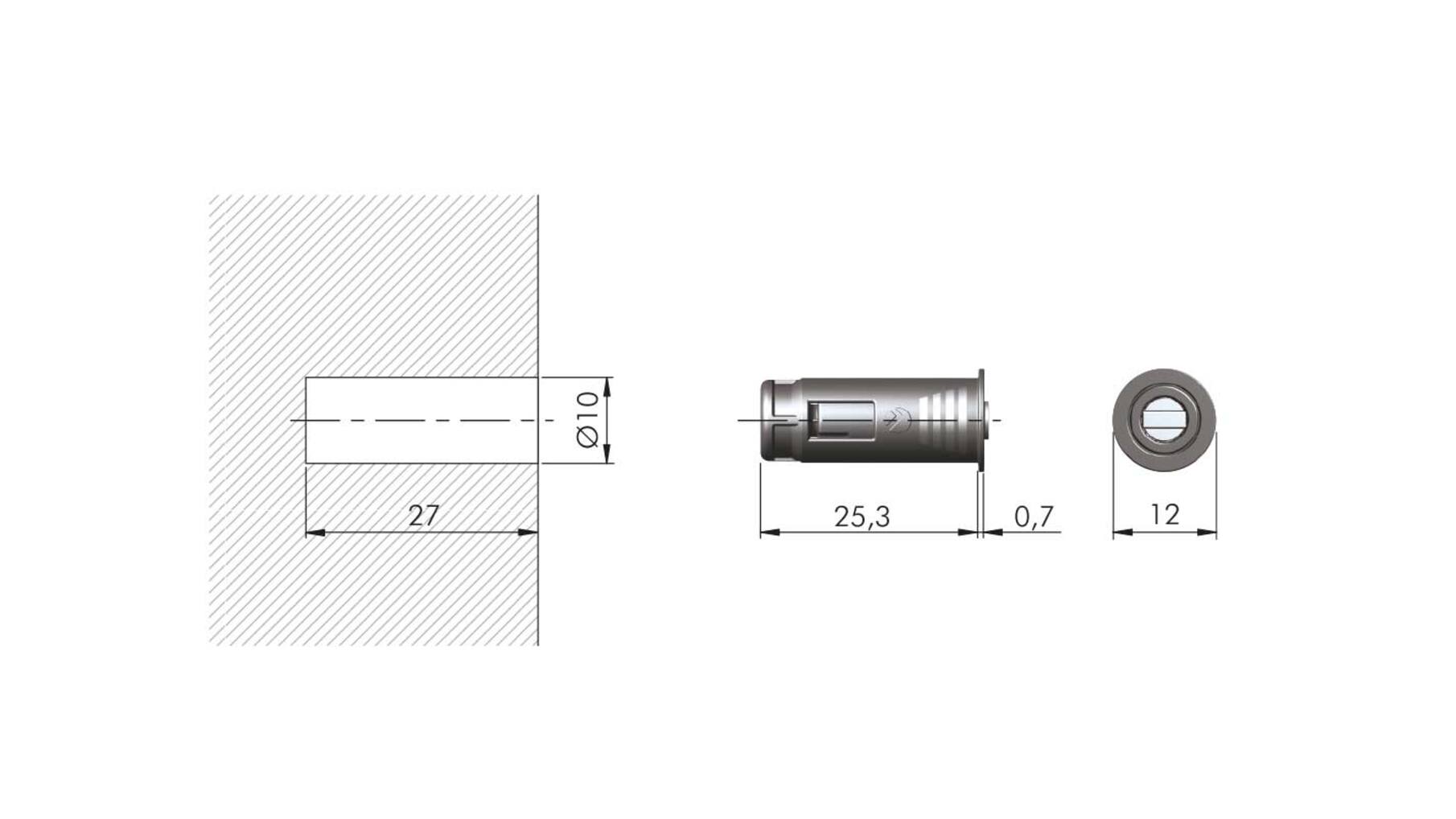 Magneetsnapper K LOCK, antraciet verstelbaar -0,5/+3mm