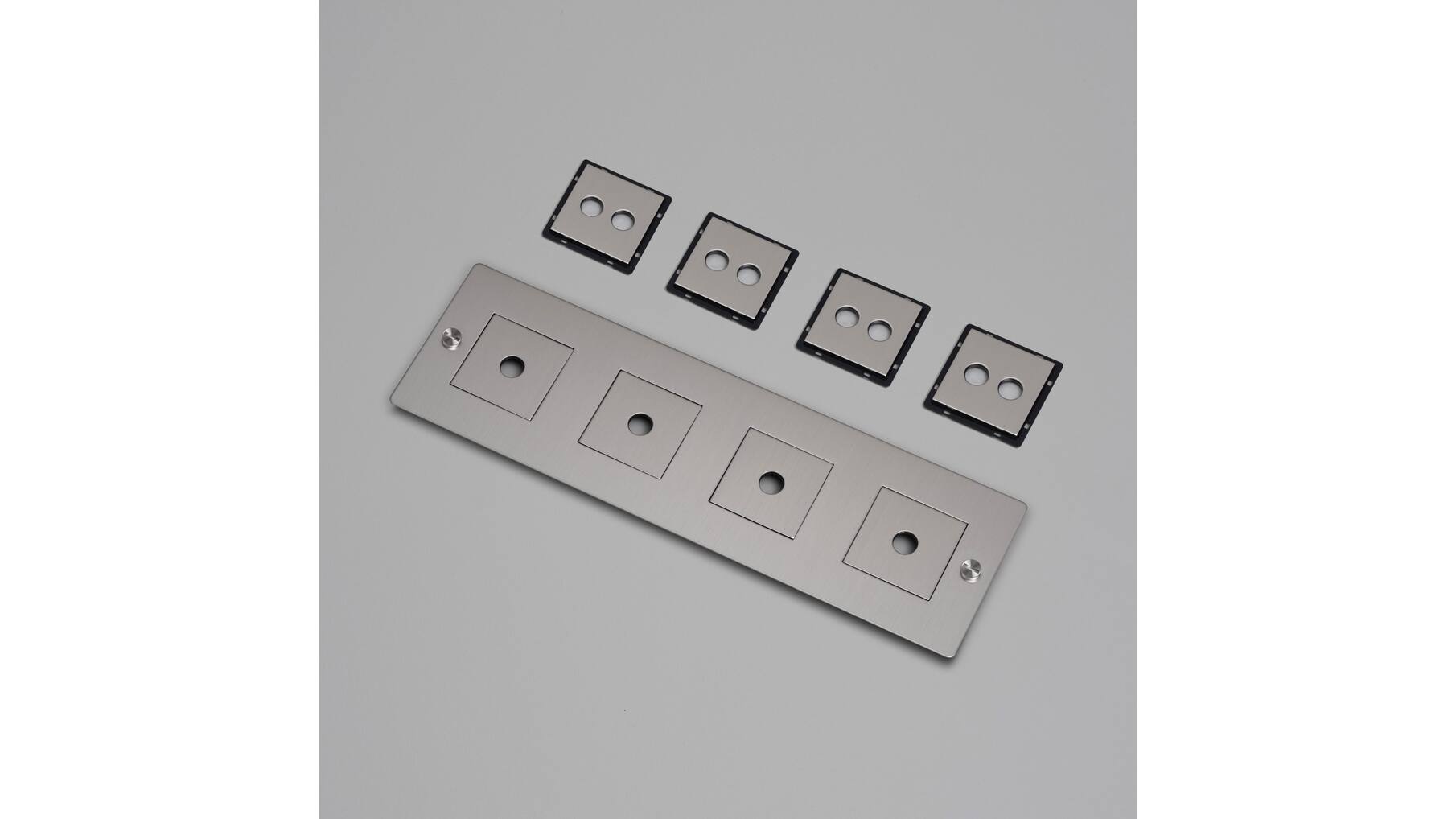 4G Wall Plate/Horizontal/Steel