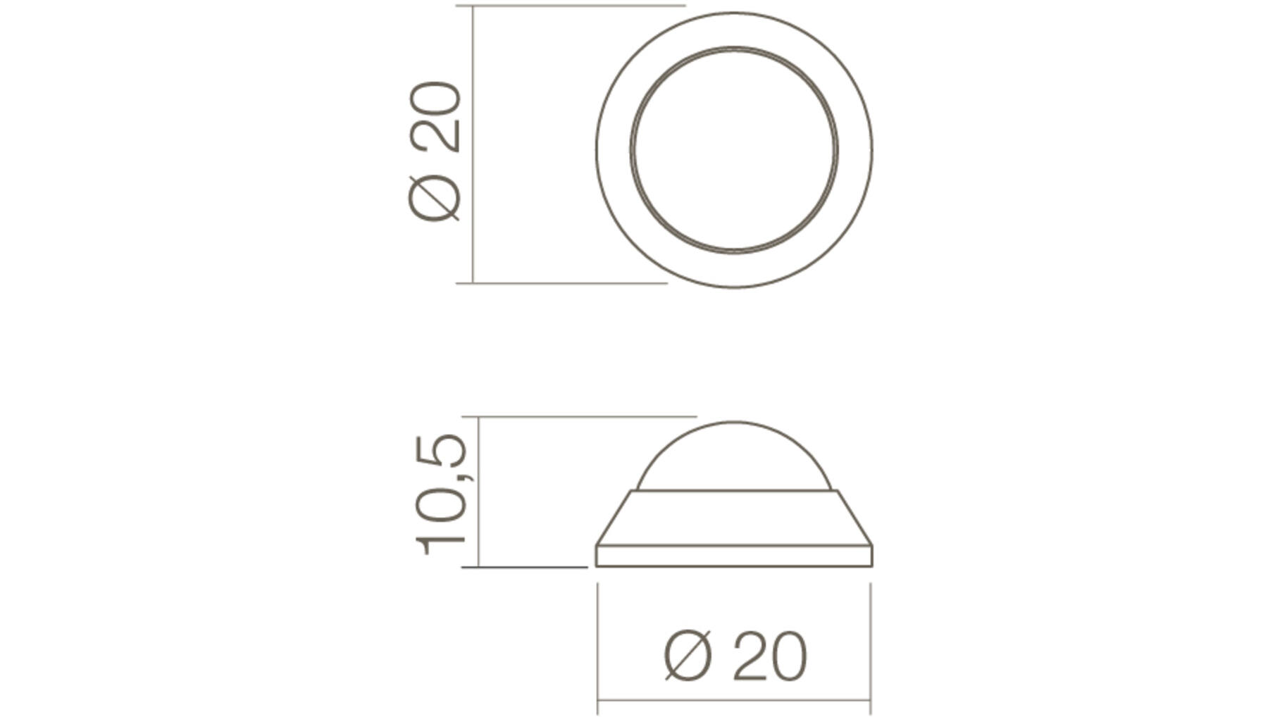 Deurstop bol ø20mm wandmontage rvs geborsteld