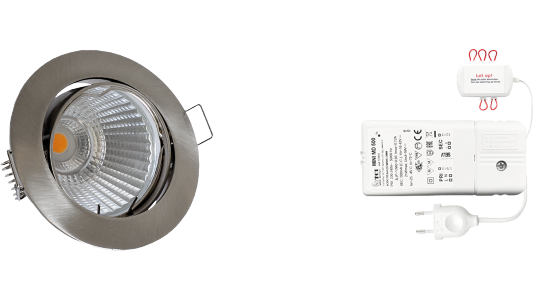 2xKantelspot rond RVS Look DTW3000K-2200K+2x verl + driver