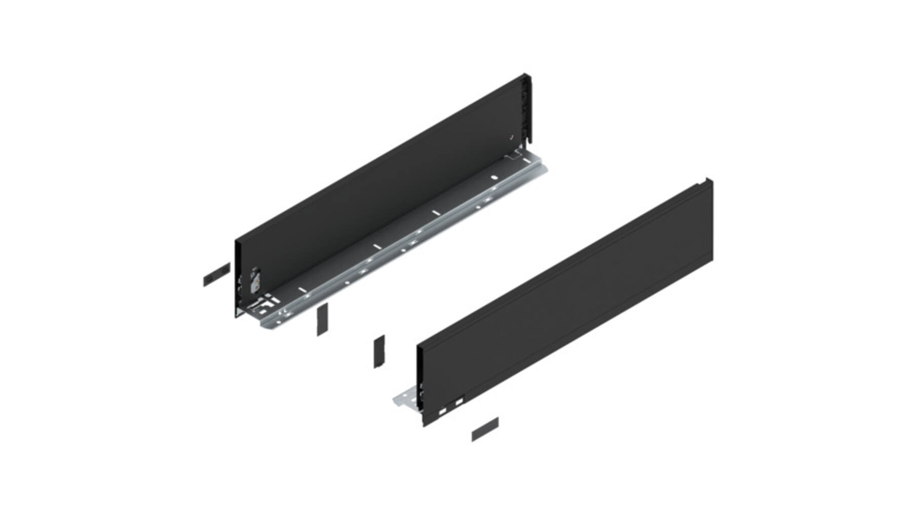 Legrabox ladezijde K 550mm, carbon zwart, hoogte 128,5mm