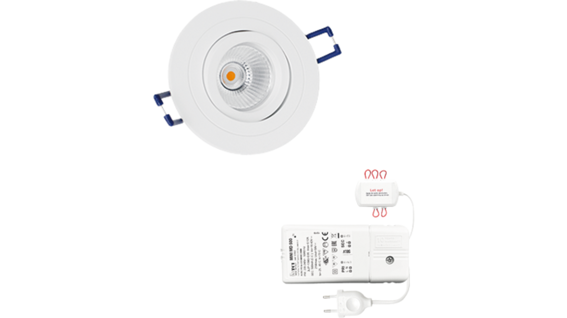 5x Smooth rond wit DTW 3000K-2200K+5x verl met driver