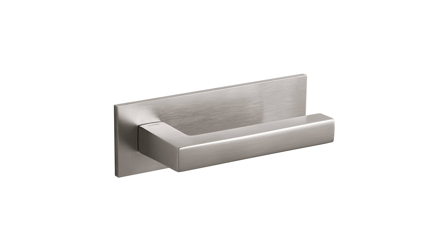 Olivari deurkruk ABC op horizontaal schild rvs mat titaan PV