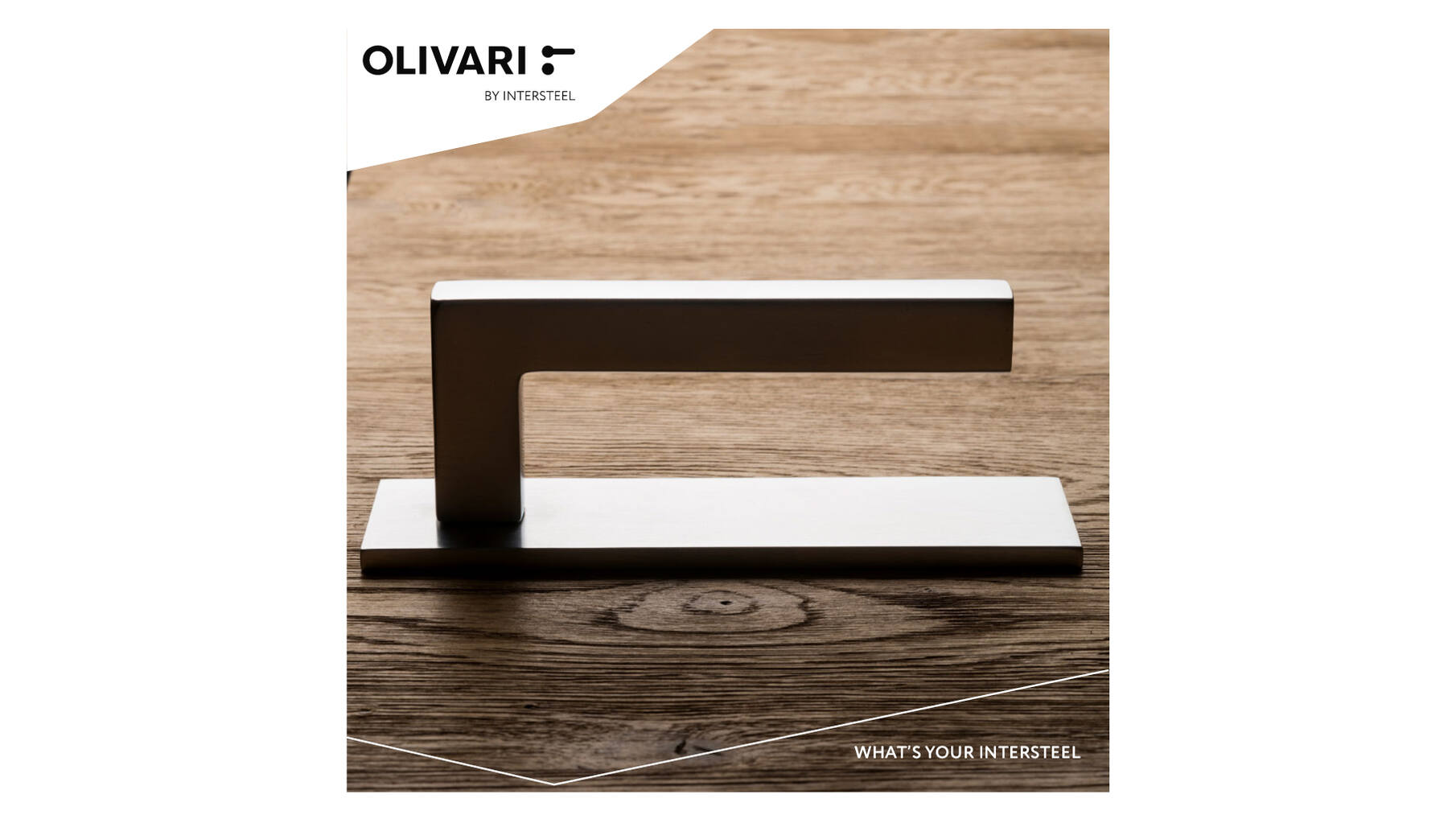 Olivari deurkruk ABC op horizontaal schild rvs mat titaan PV