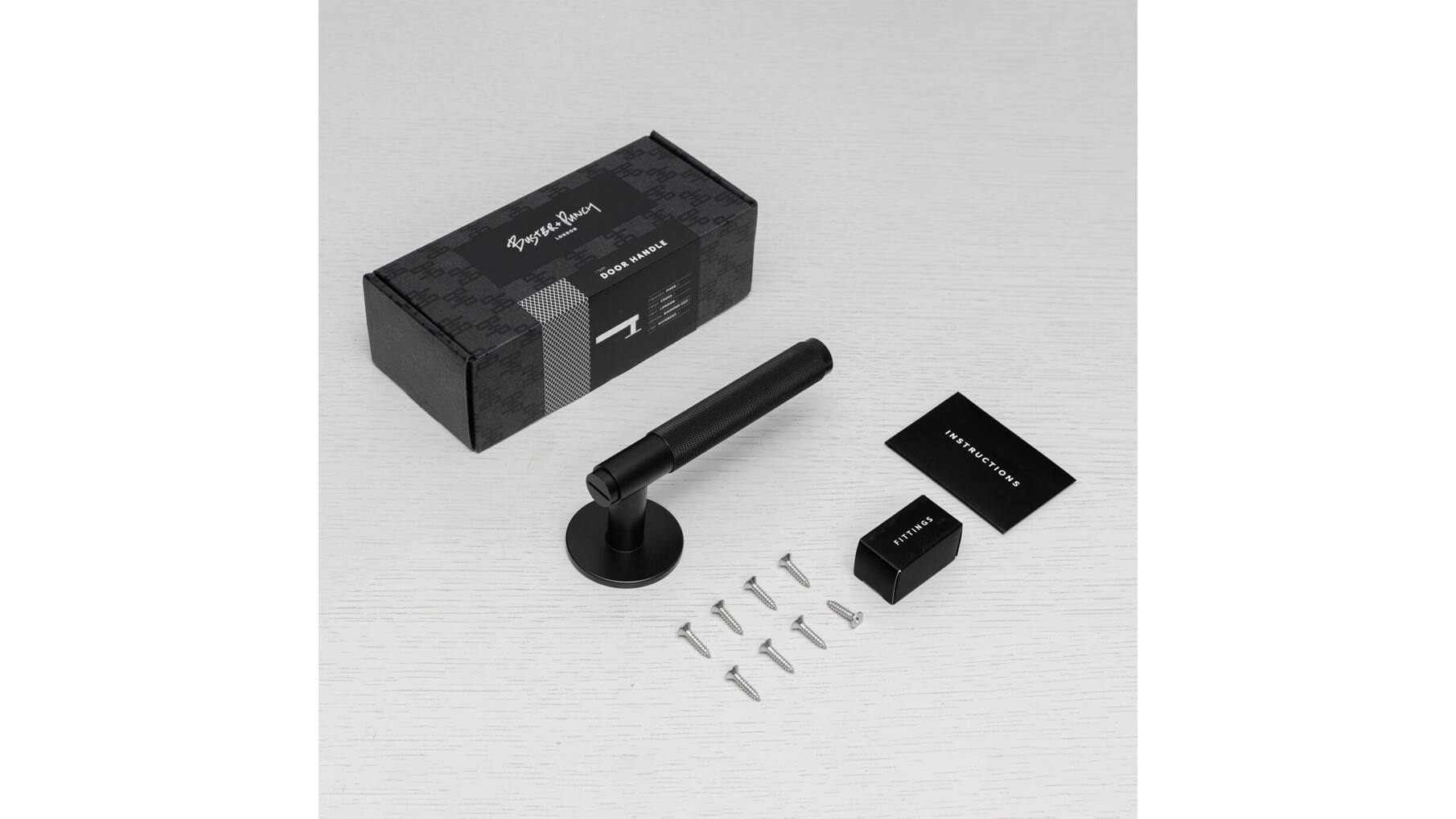 Fixed Door Handle/Single-Sided/Cross/Black