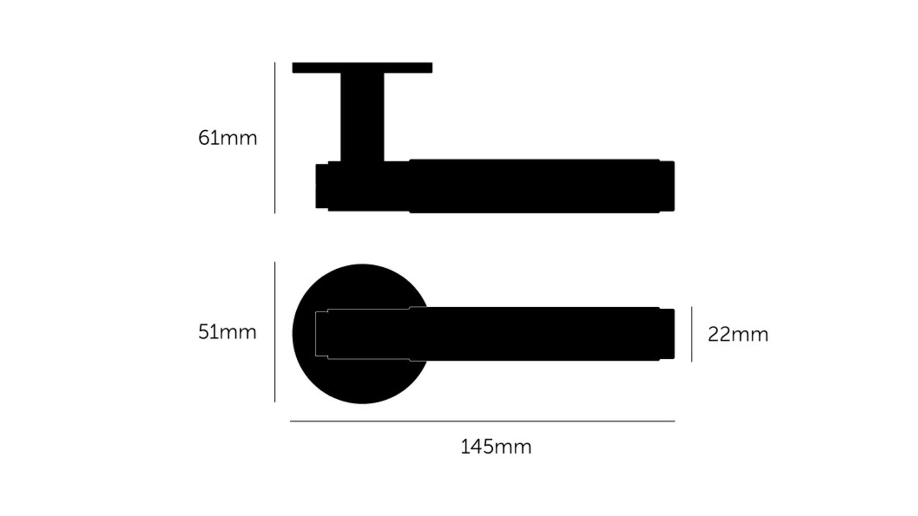 Fixed Door Handle/Single-Sided/Cross/Black