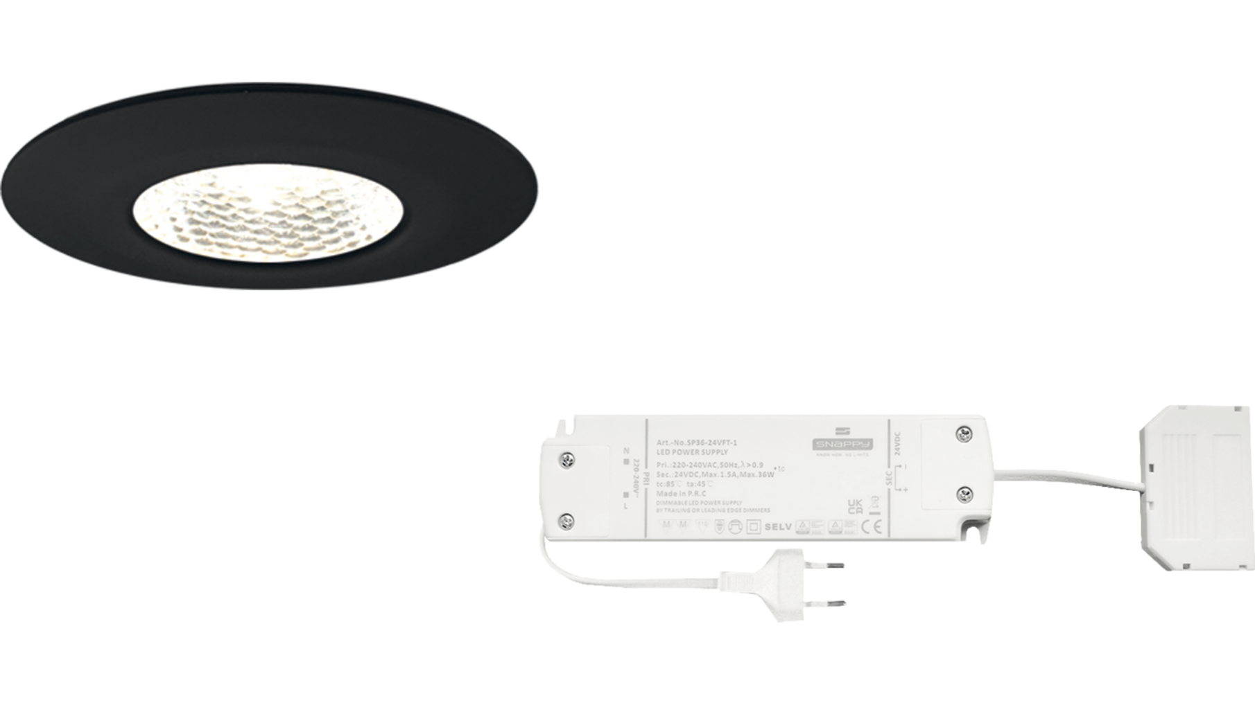 2x Pixel 24V mat zwart met RL-dimbare driver