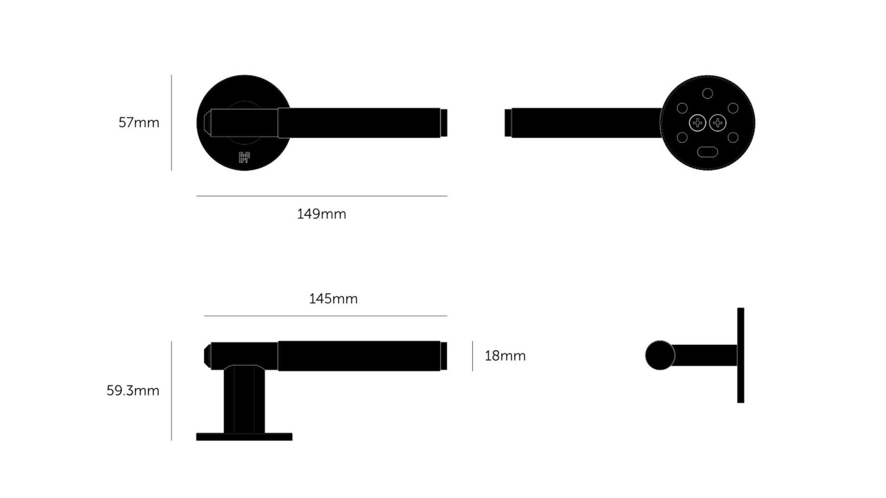 Fixed Door Handle/Single-Sided/Linear/Steel