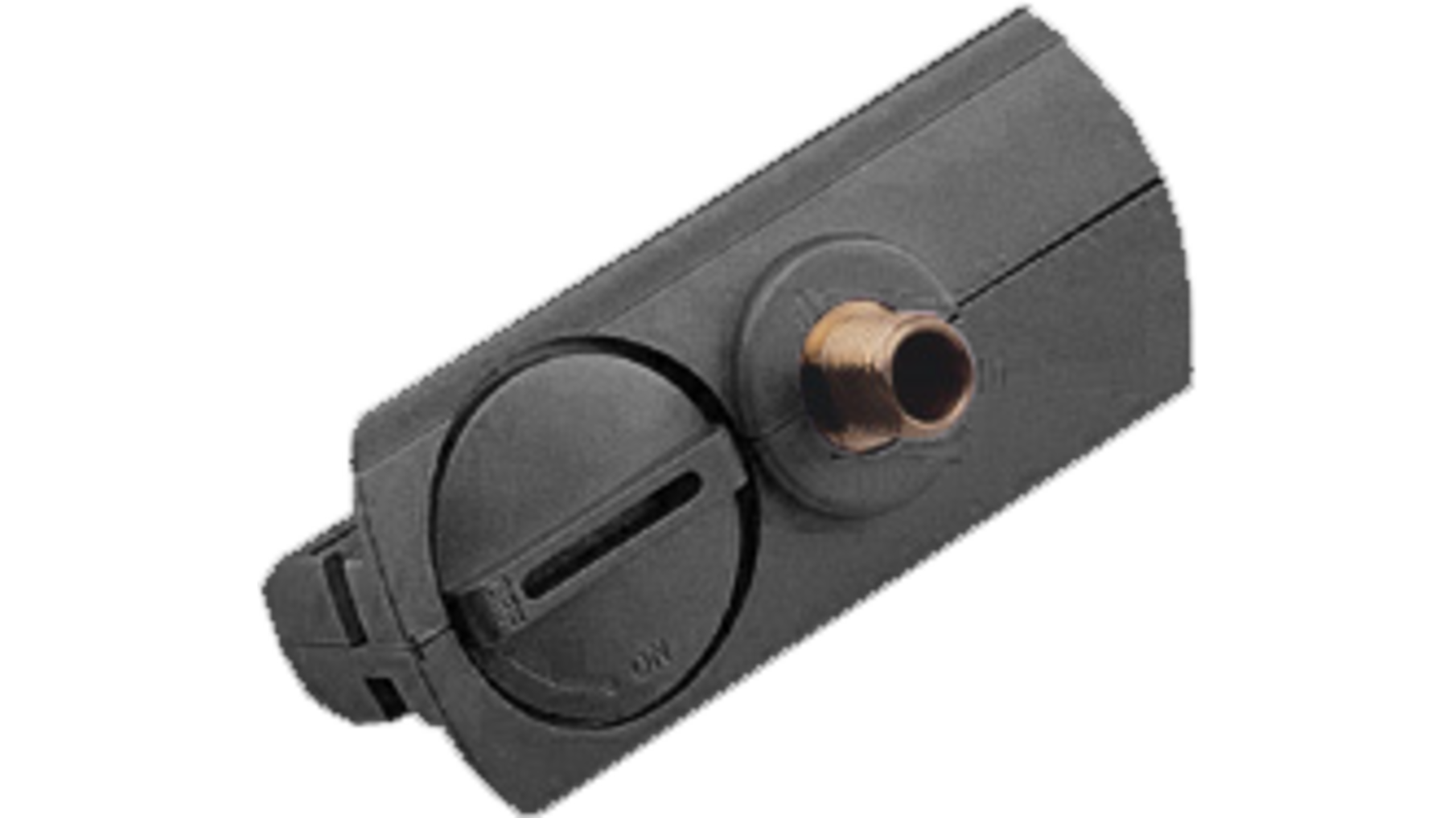 Adaptor zwart 1-fase rail met 1x M10 buitendraad