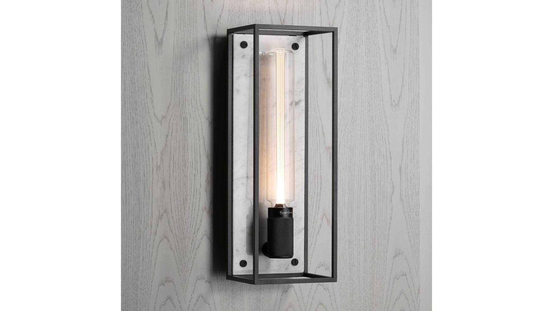 Caged Wall Light/Large/White Marble