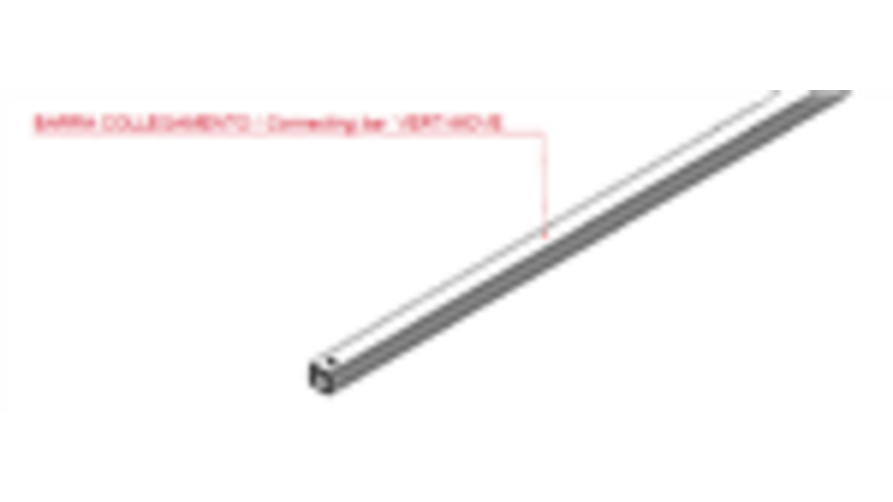 Verbindingsstang 1500mm aluminium, bij verticale schuifdeur