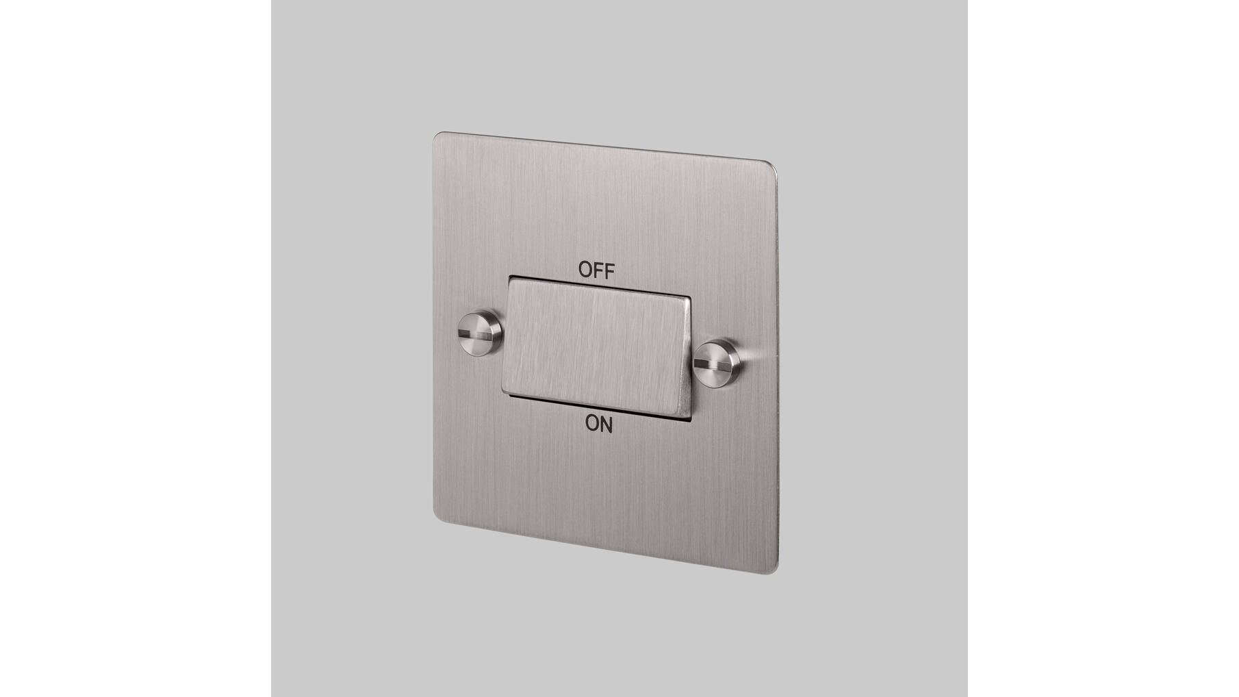 Triple Pole Fan Switch - Stainless Steel - Black Interior