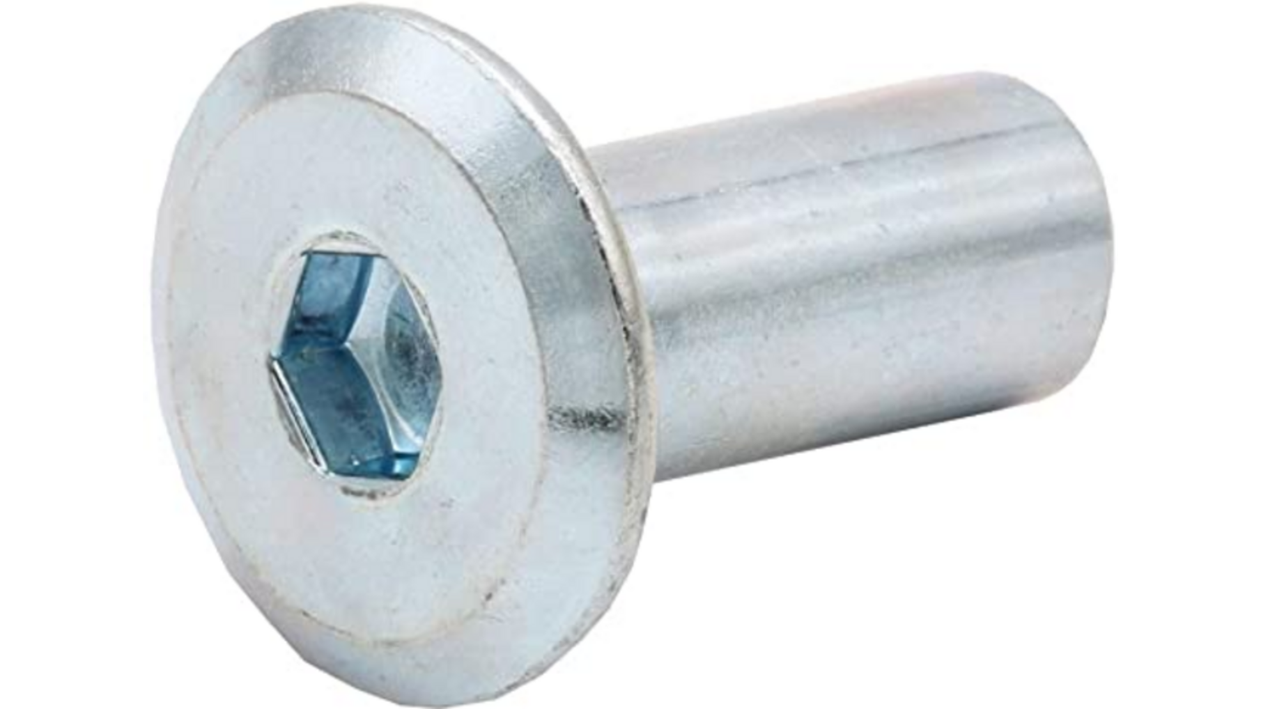 Busmoer M6x12mm, kop 15mm, messing blank, SW 5