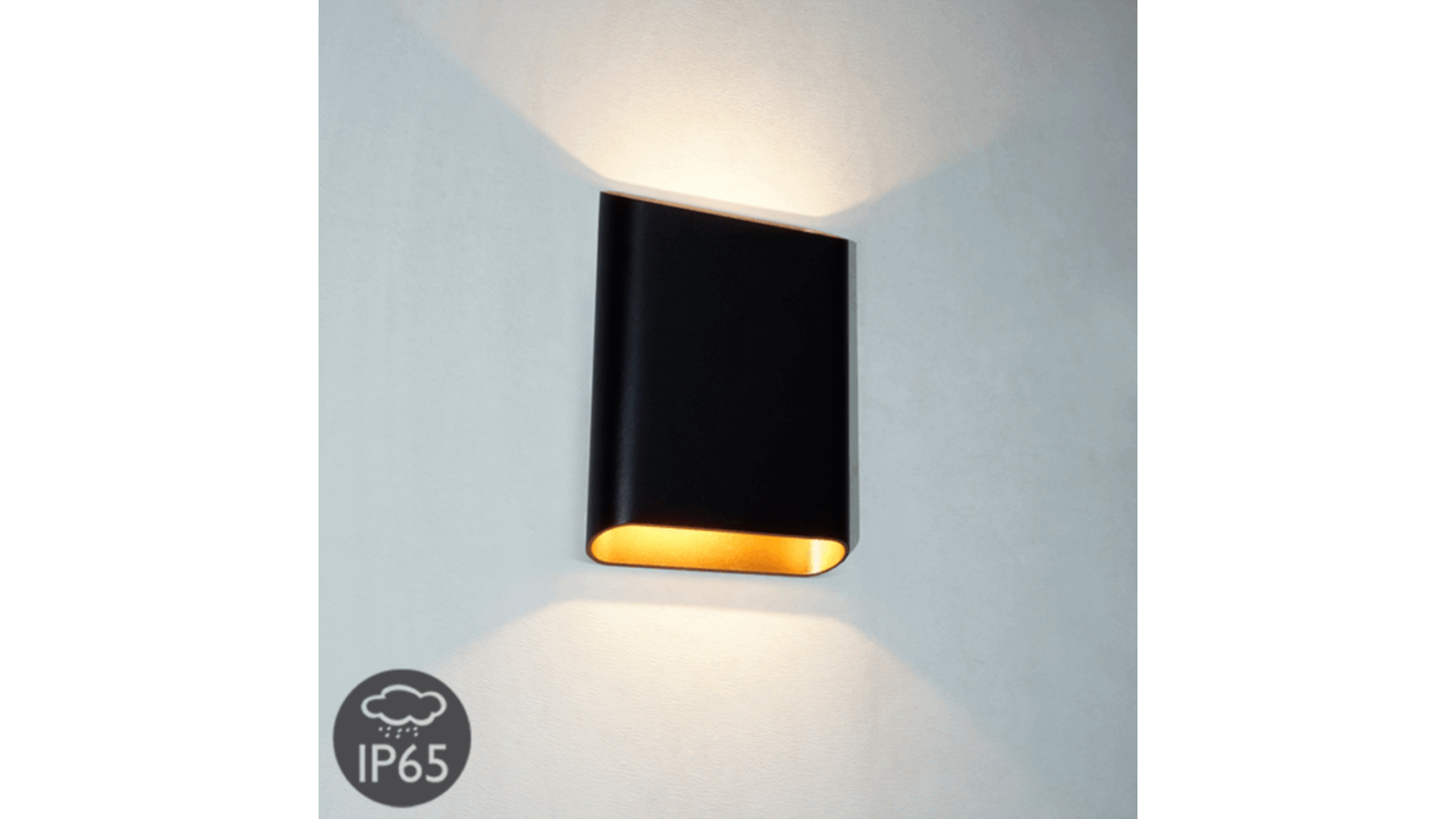 Wandlamp Valencia L Zwart up/down Dimbaar IP-65