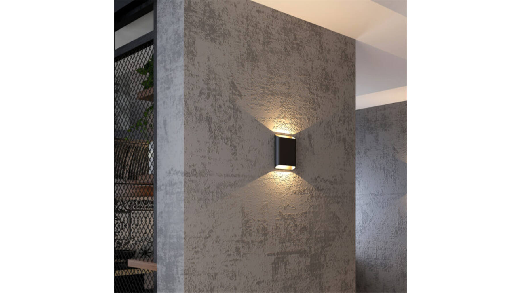 Wandlamp Valencia L Zwart up/down Dimbaar IP-65
