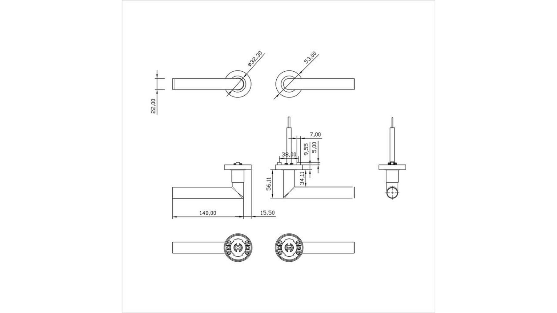 Deurkruk Sicura ø22mm met blokkeer mechanisme, zwart