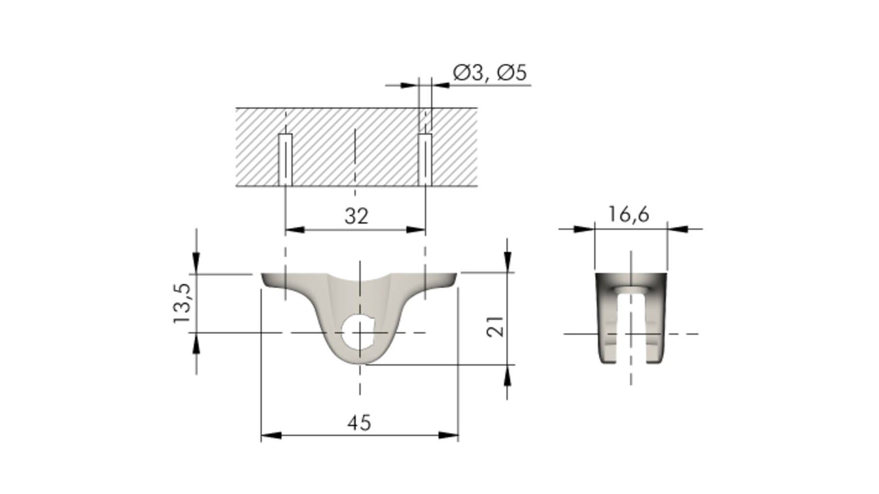 Klepbevestiging voor Kraby/Compact