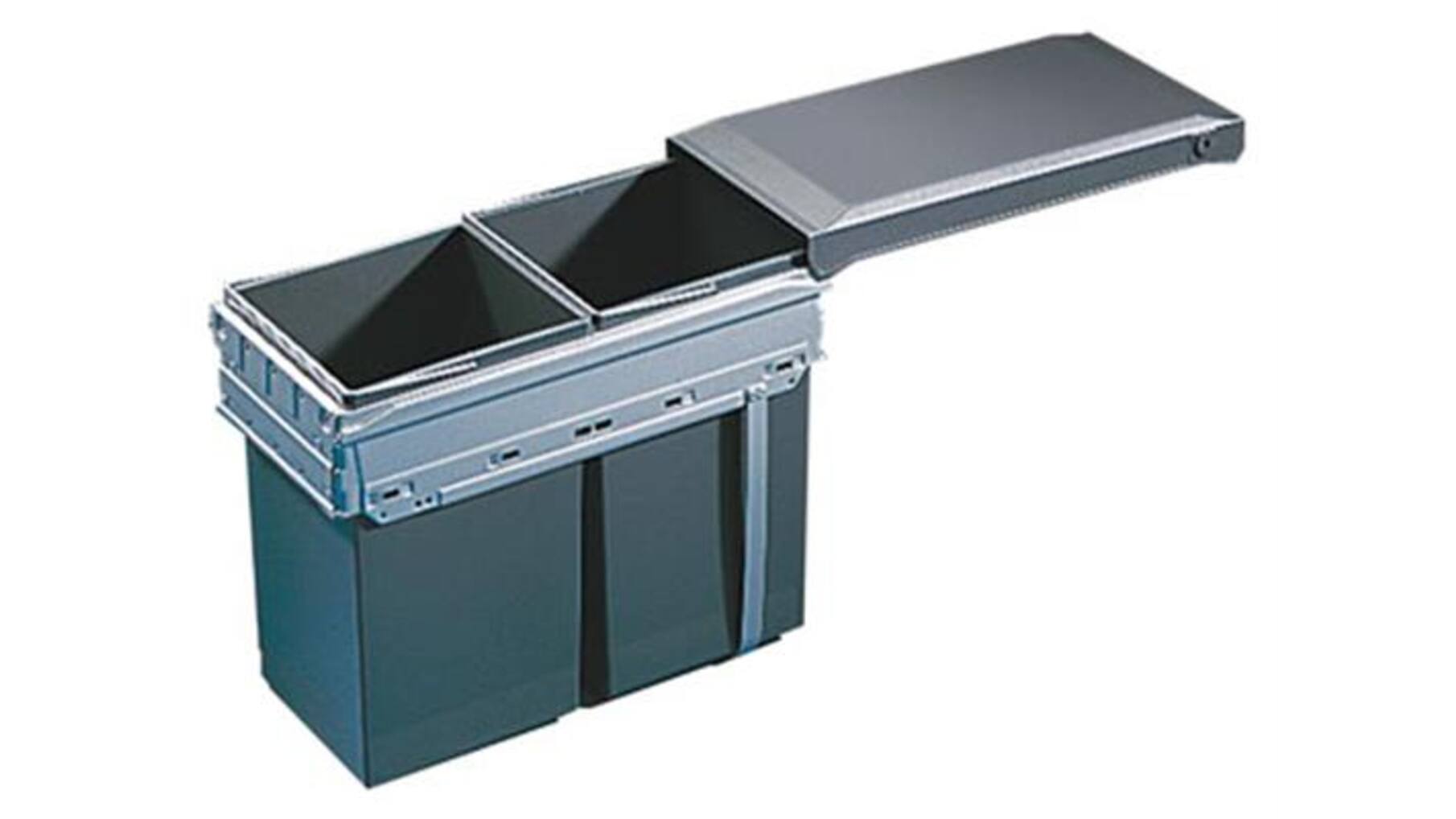 Inbouwafvalemmer 2x 15 liter, voor kast 300mm