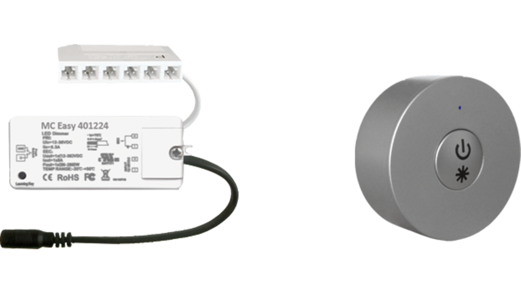 MC-Easy RF ontvanger + MC-Easy 1 knops zilvergrijs